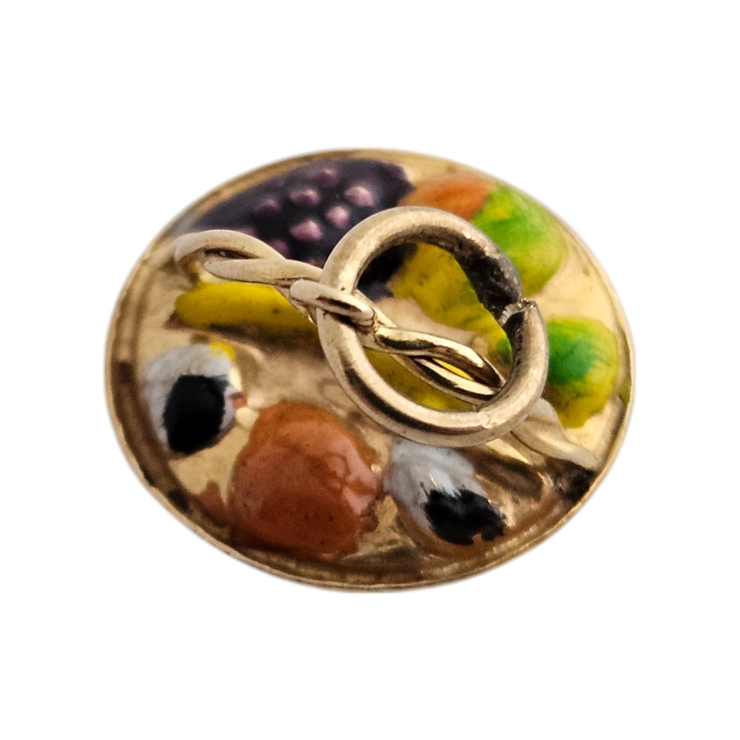 9ct 375 Yellow Gold Fruit Basket Charm 1970 L 1.1 cm 0.8 g.