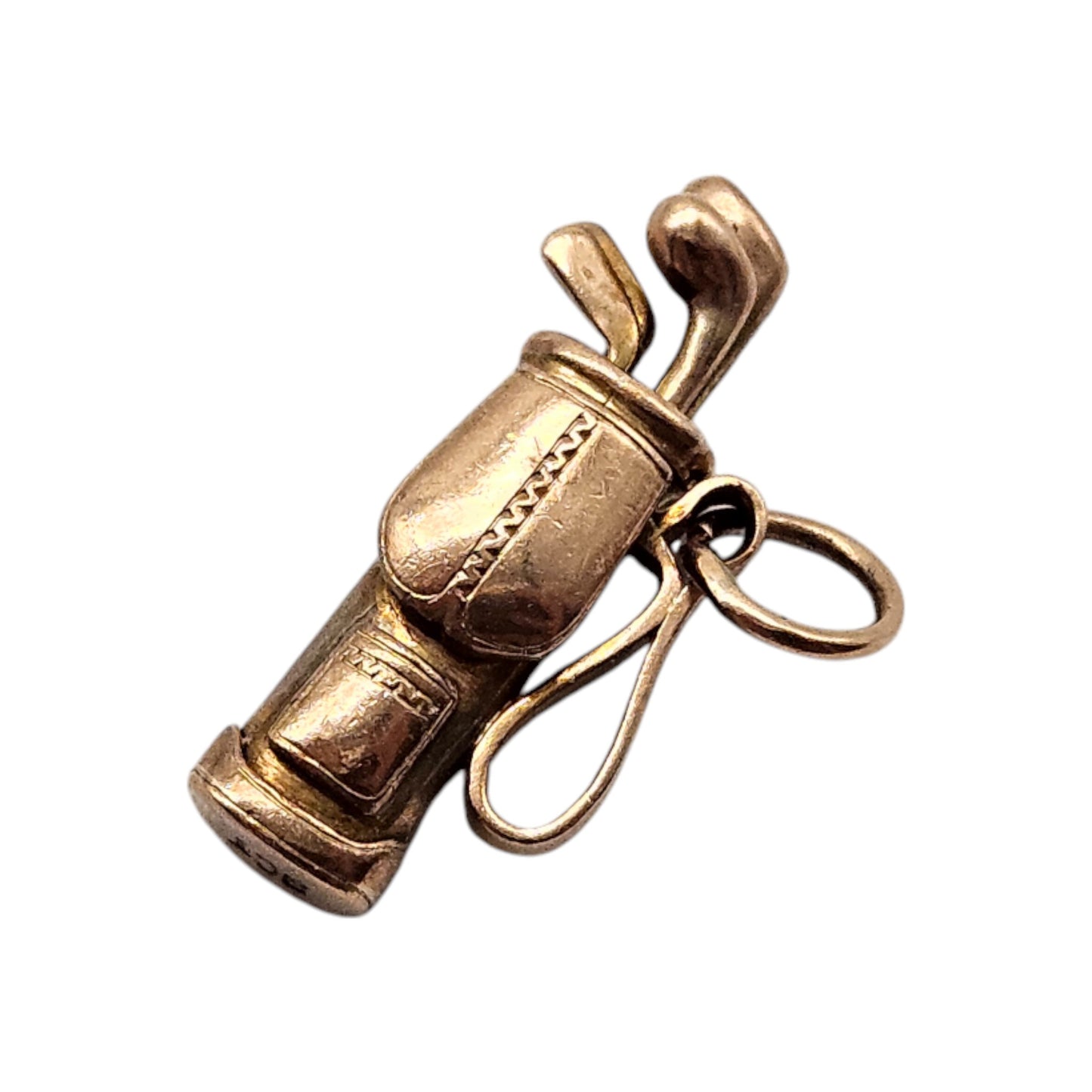 9ct Yellow Gold Golf Bag Charm L 2.0 cm 2.3 g.