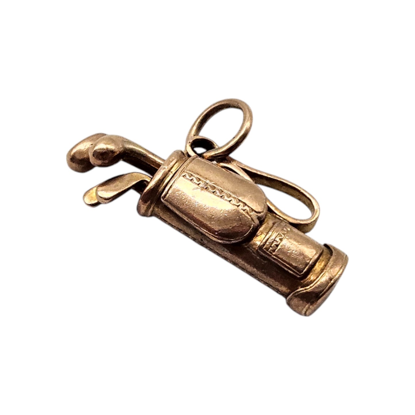 9ct Yellow Gold Golf Bag Charm L 2.0 cm 2.3 g.
