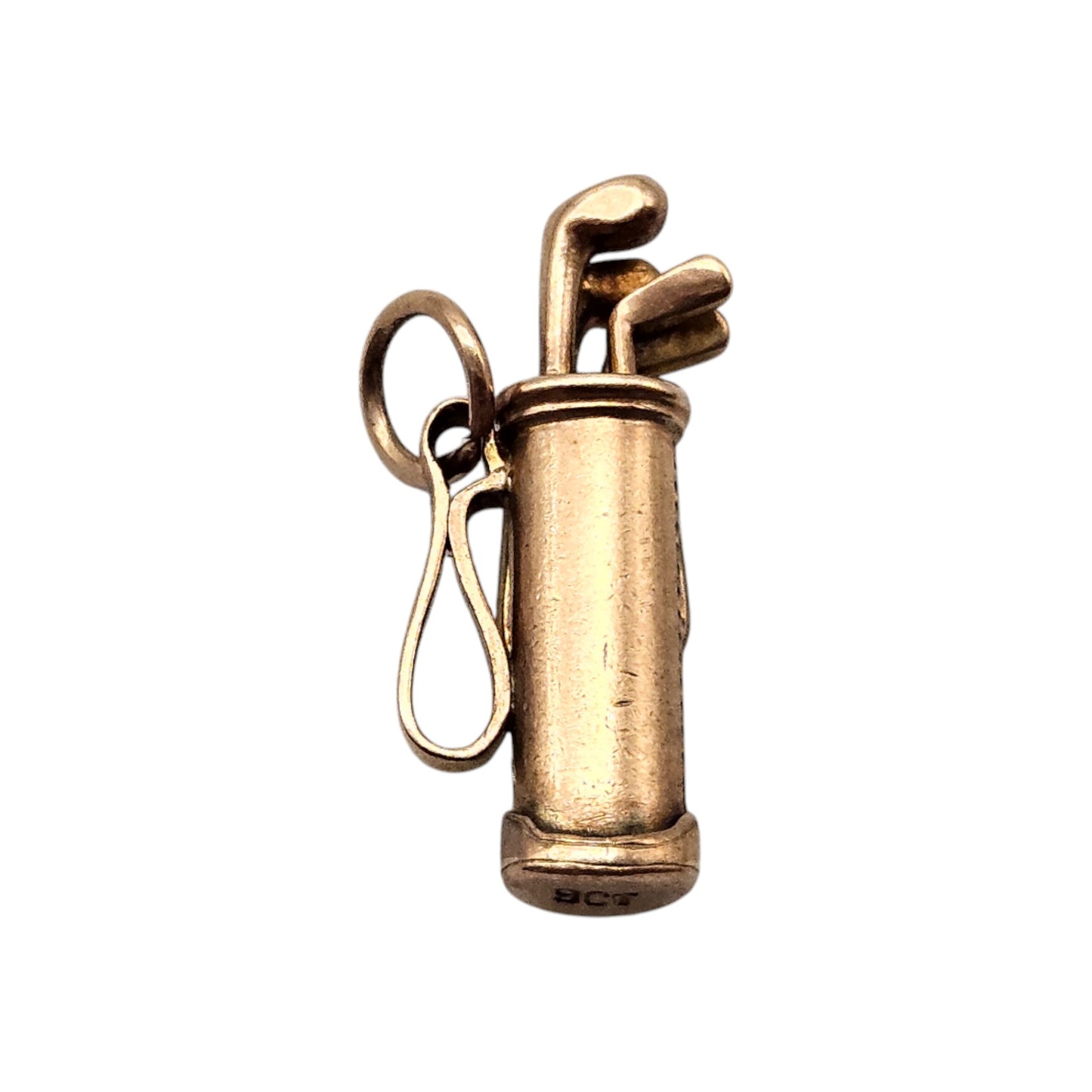 9ct Yellow Gold Golf Bag Charm L 2.0 cm 2.3 g.