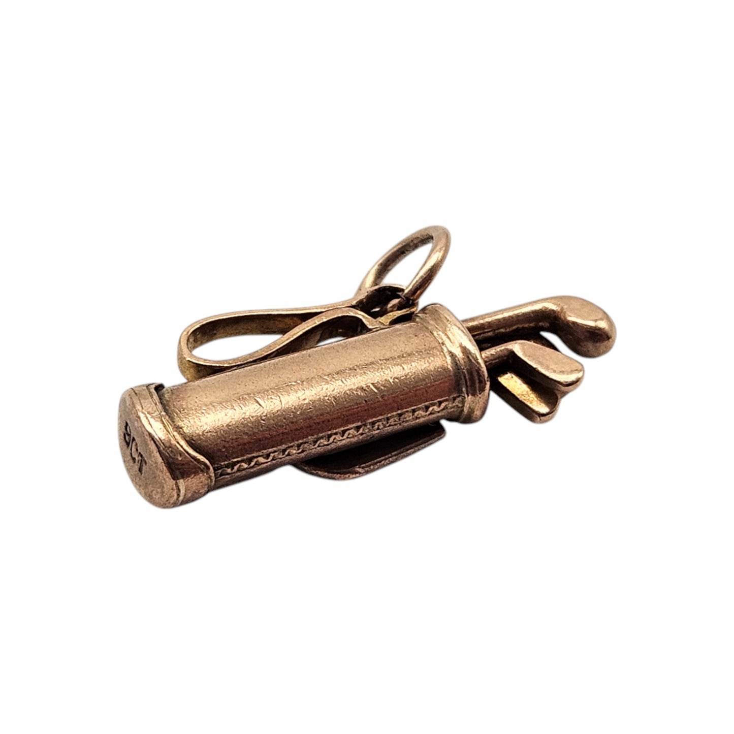 9ct Yellow Gold Golf Bag Charm L 2.0 cm 2.3 g.