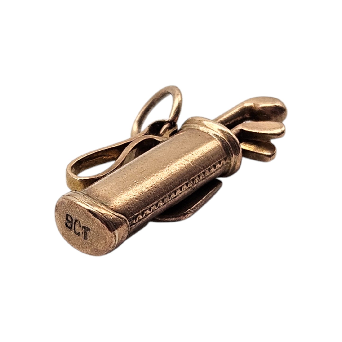 9ct Yellow Gold Golf Bag Charm L 2.0 cm 2.3 g.