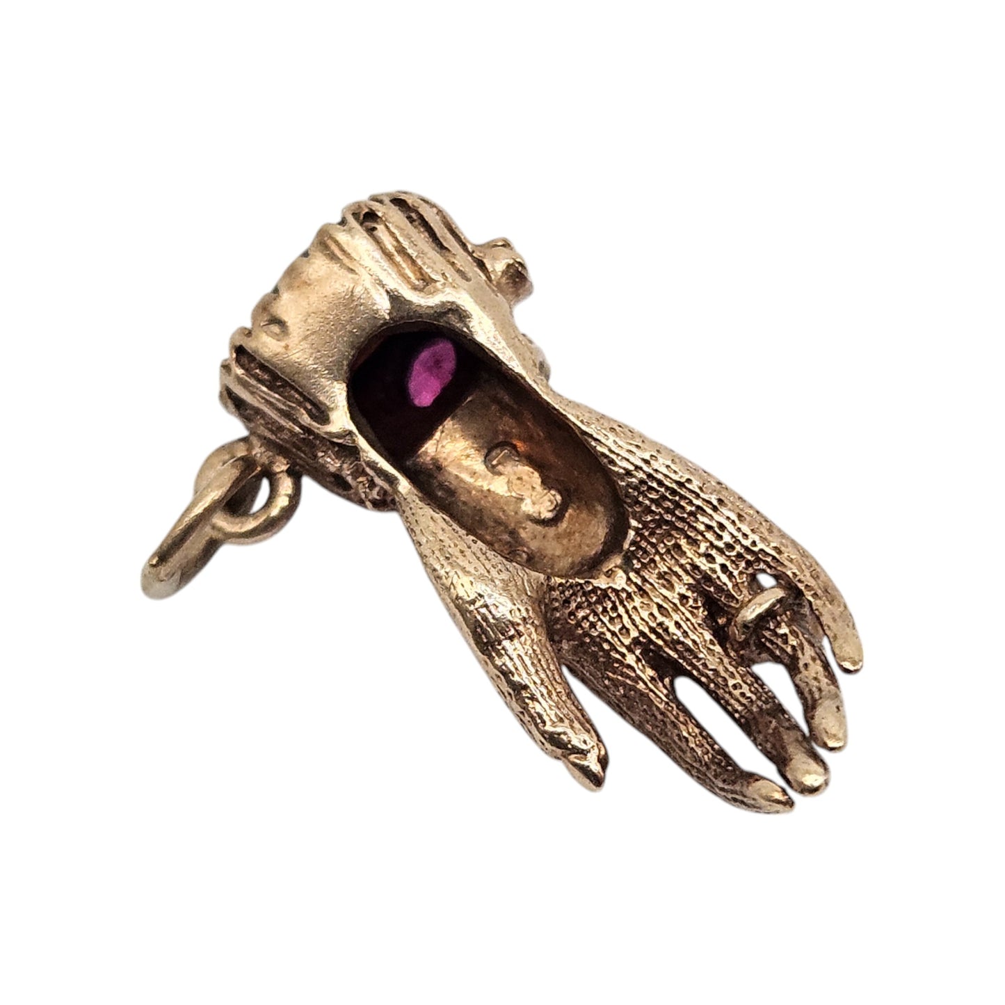 Rare 9ct 375 Yellow Gold Hand Charm 1974 L 2.1 cm 2.9 g.