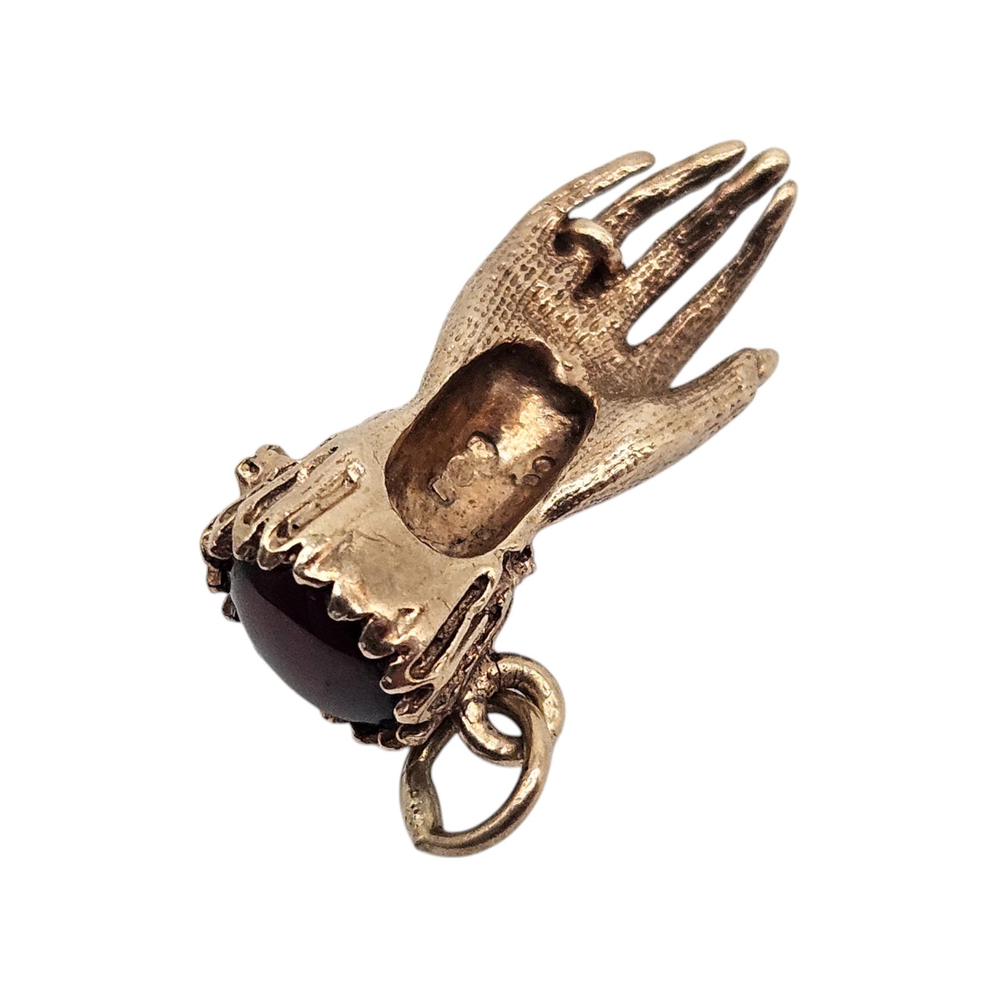 Rare 9ct 375 Yellow Gold Hand Charm 1974 L 2.1 cm 2.9 g.