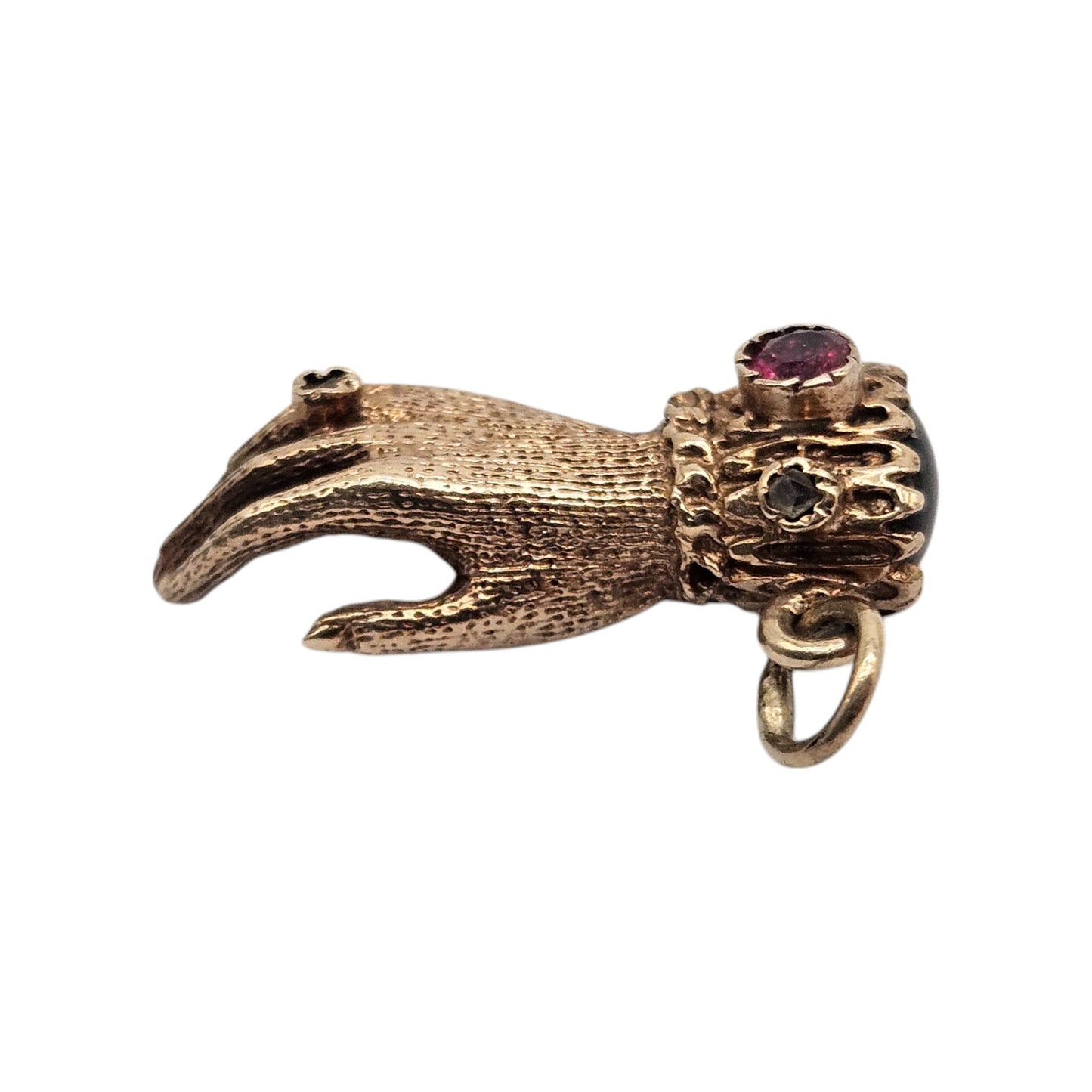 Rare 9ct 375 Yellow Gold Hand Charm 1974 L 2.1 cm 2.9 g.