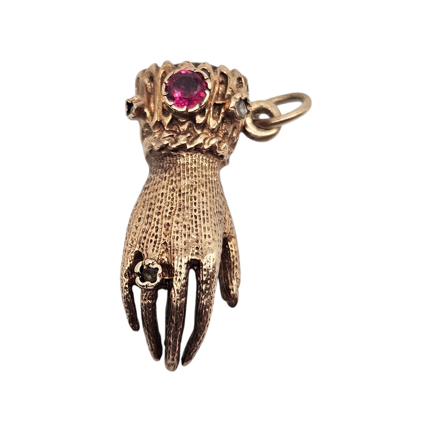 Rare 9ct 375 Yellow Gold Hand Charm 1974 L 2.1 cm 2.9 g.