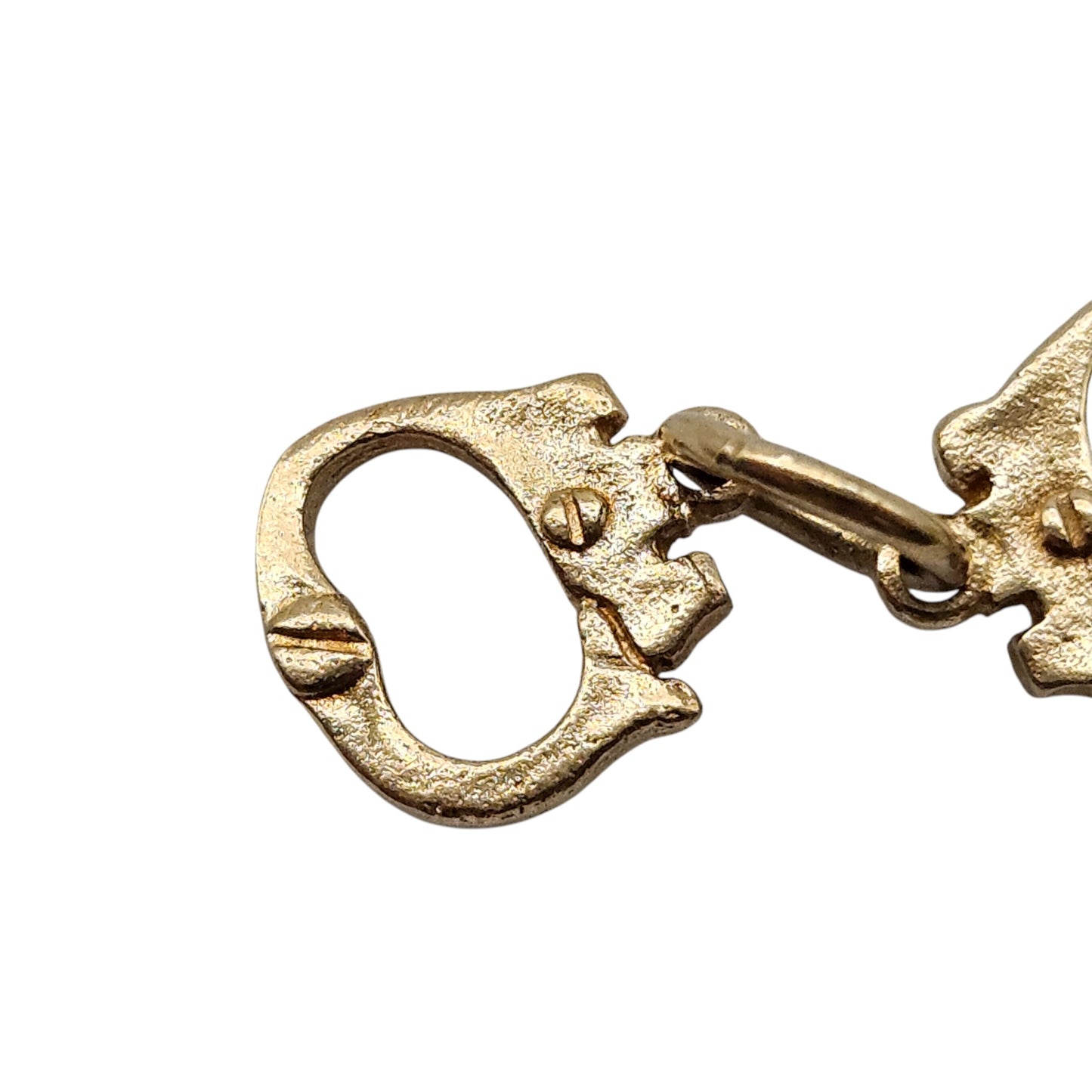 9ct 375 Yellow Gold Handcuffs Charm L 2.4 cm 1.5 g.