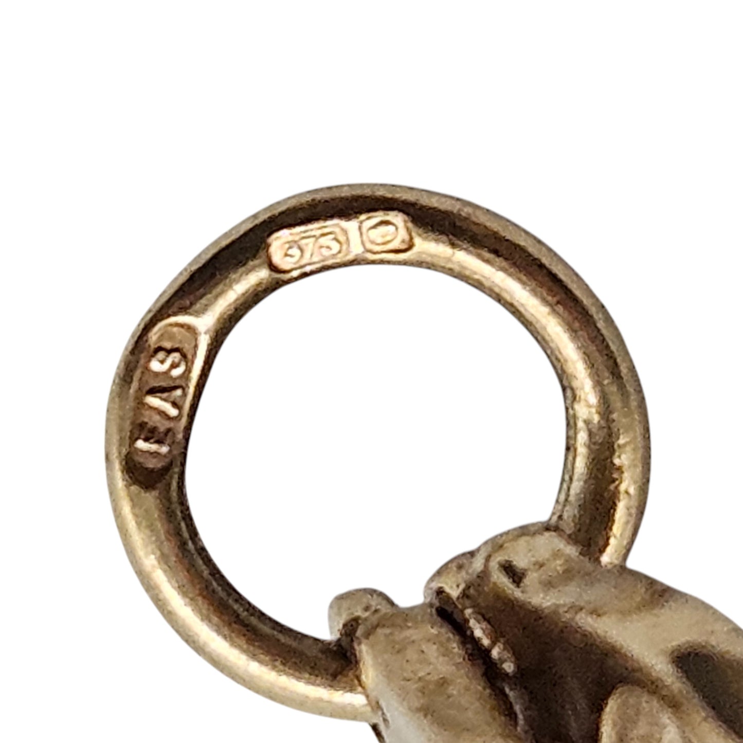 9ct 375 Yellow Gold Handcuffs Charm L 2.4 cm 1.5 g.