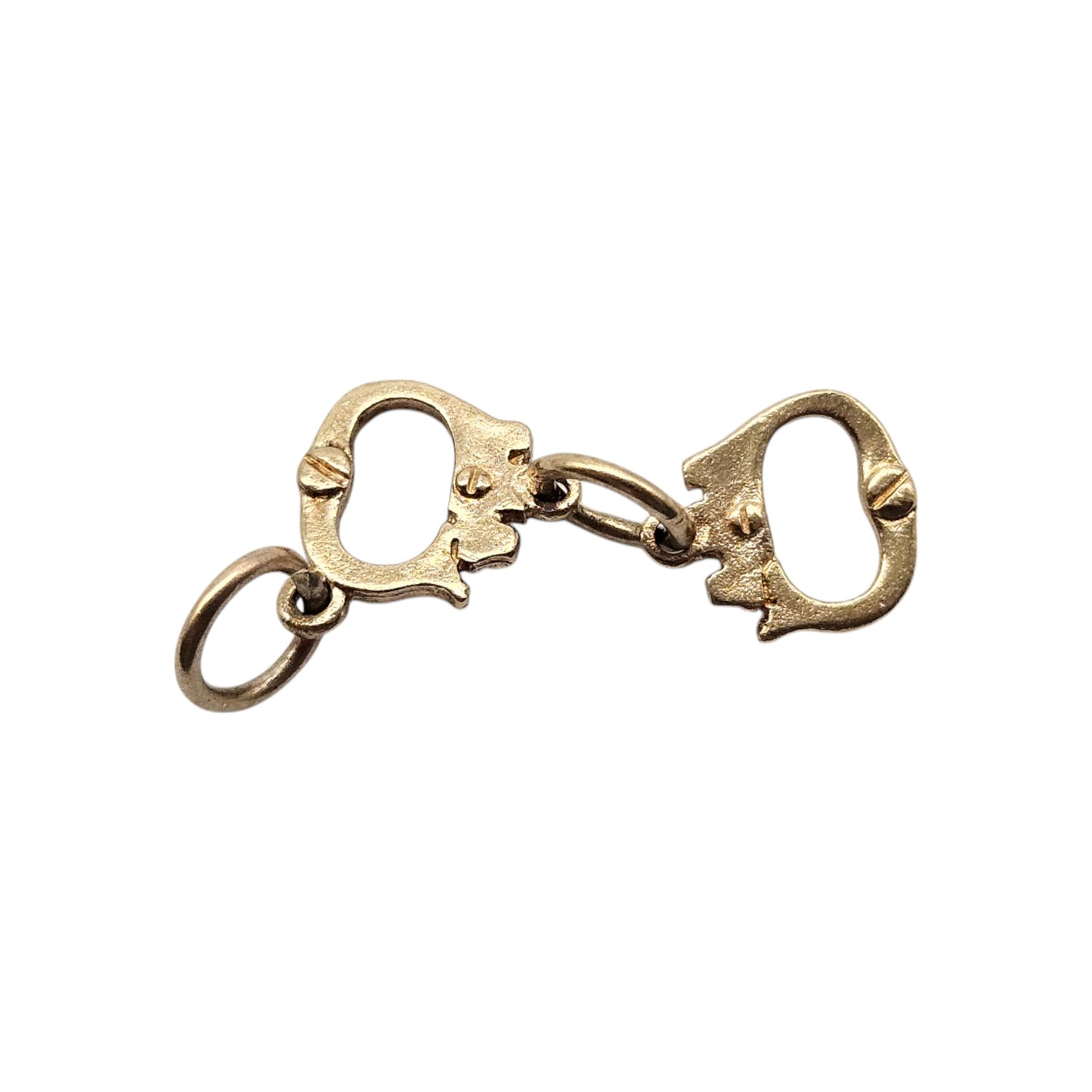 9ct 375 Yellow Gold Handcuffs Charm L 2.4 cm 1.5 g.