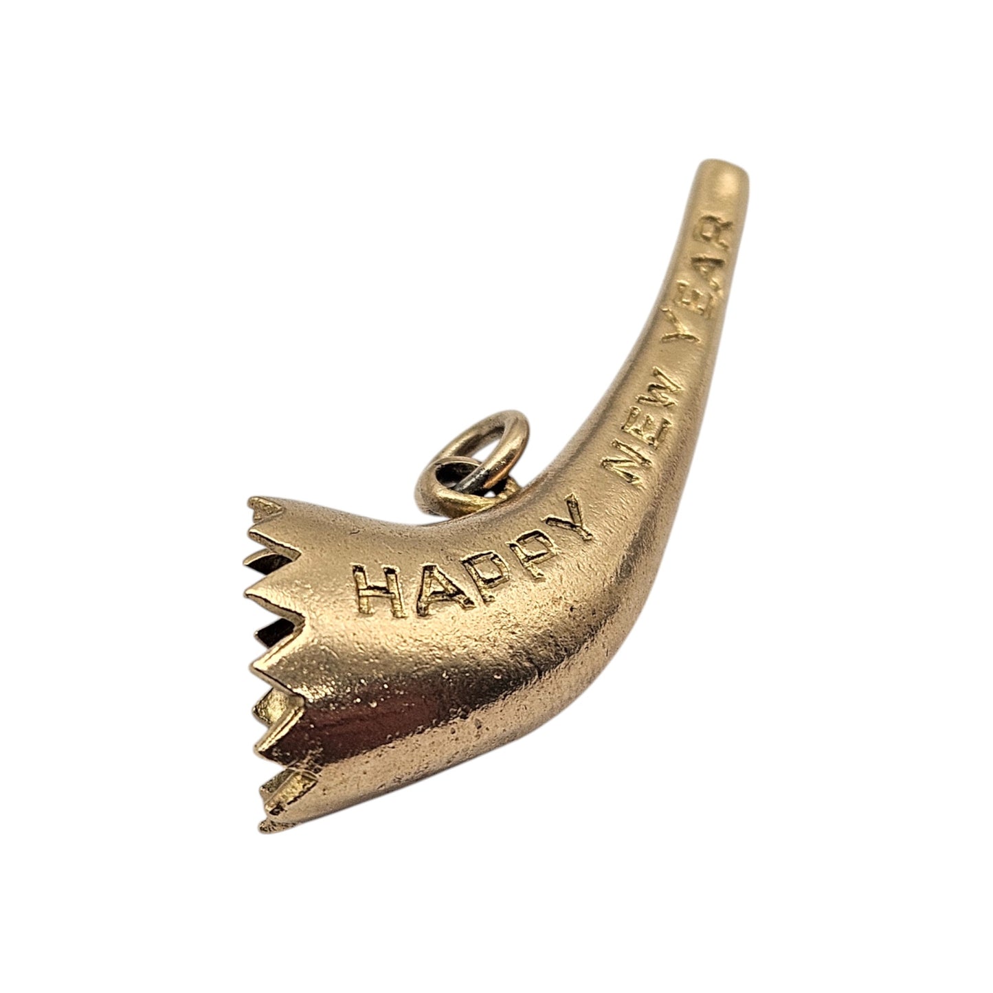 9ct 375 Yellow Gold Happy New Year Charm c.1960 L 4.1 cm 6.7 g.