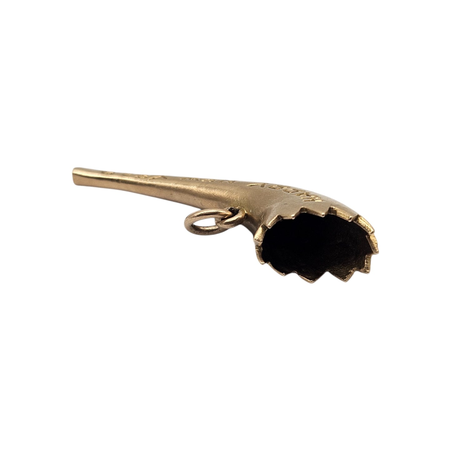 9ct 375 Yellow Gold Happy New Year Charm c.1960 L 4.1 cm 6.7 g.