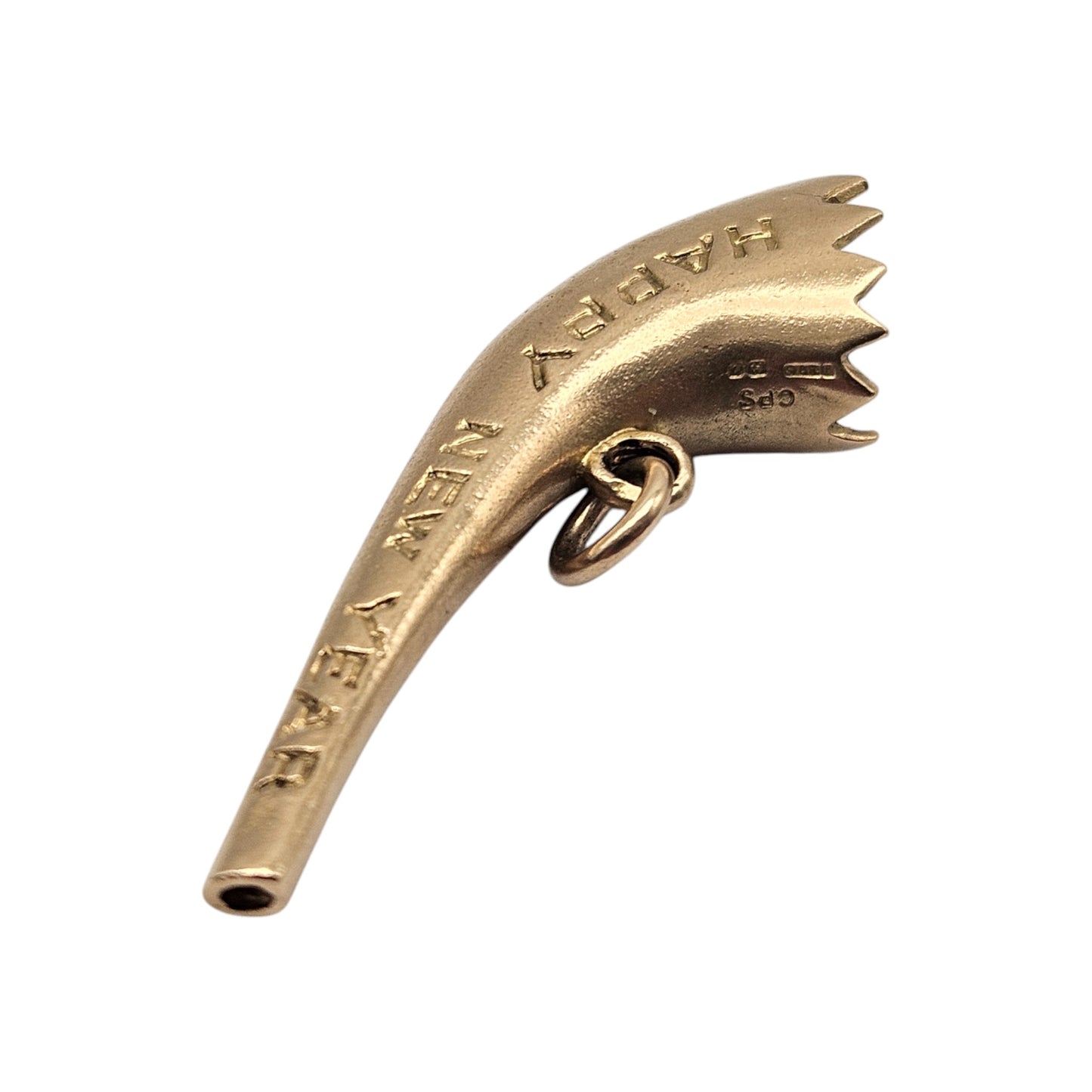 9ct 375 Yellow Gold Happy New Year Charm c.1960 L 4.1 cm 6.7 g.