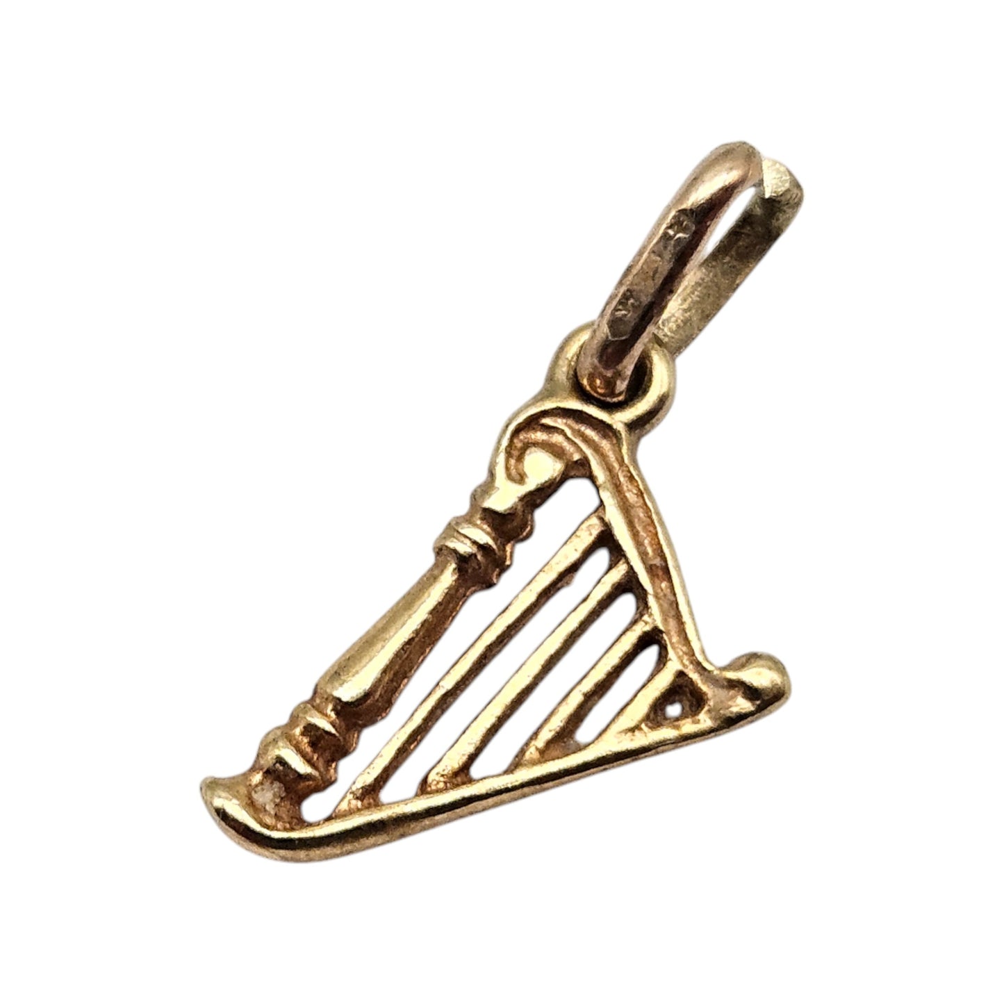 Unoaerre 9ct 375 Yellow Gold Harp Charm L 1.2 cm 0.5 g.