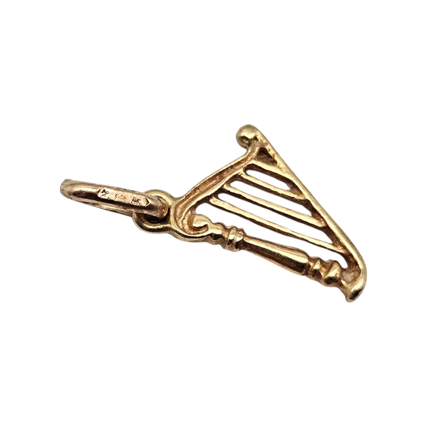 Unoaerre 9ct 375 Yellow Gold Harp Charm L 1.2 cm 0.5 g.