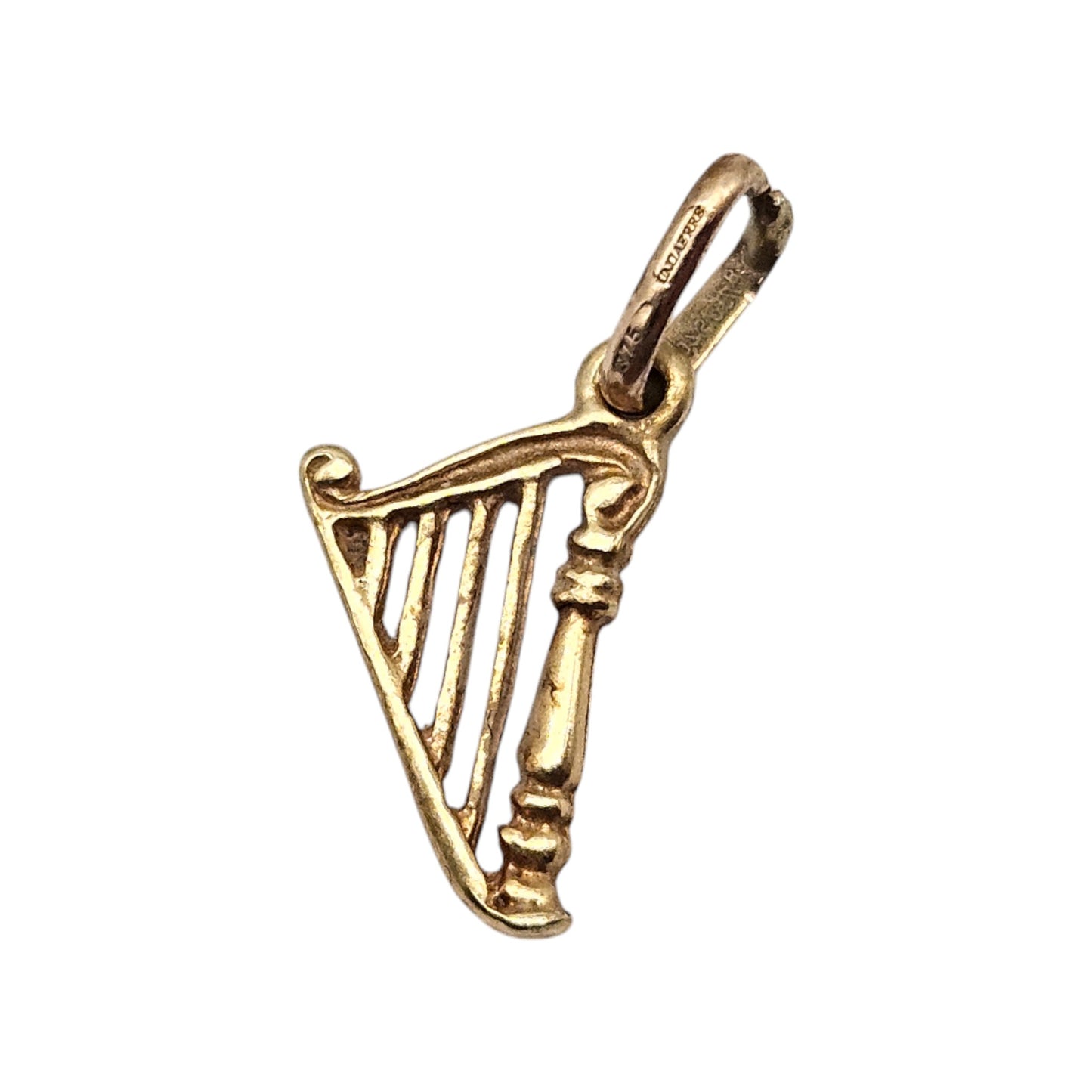 Unoaerre 9ct 375 Yellow Gold Harp Charm L 1.2 cm 0.5 g.