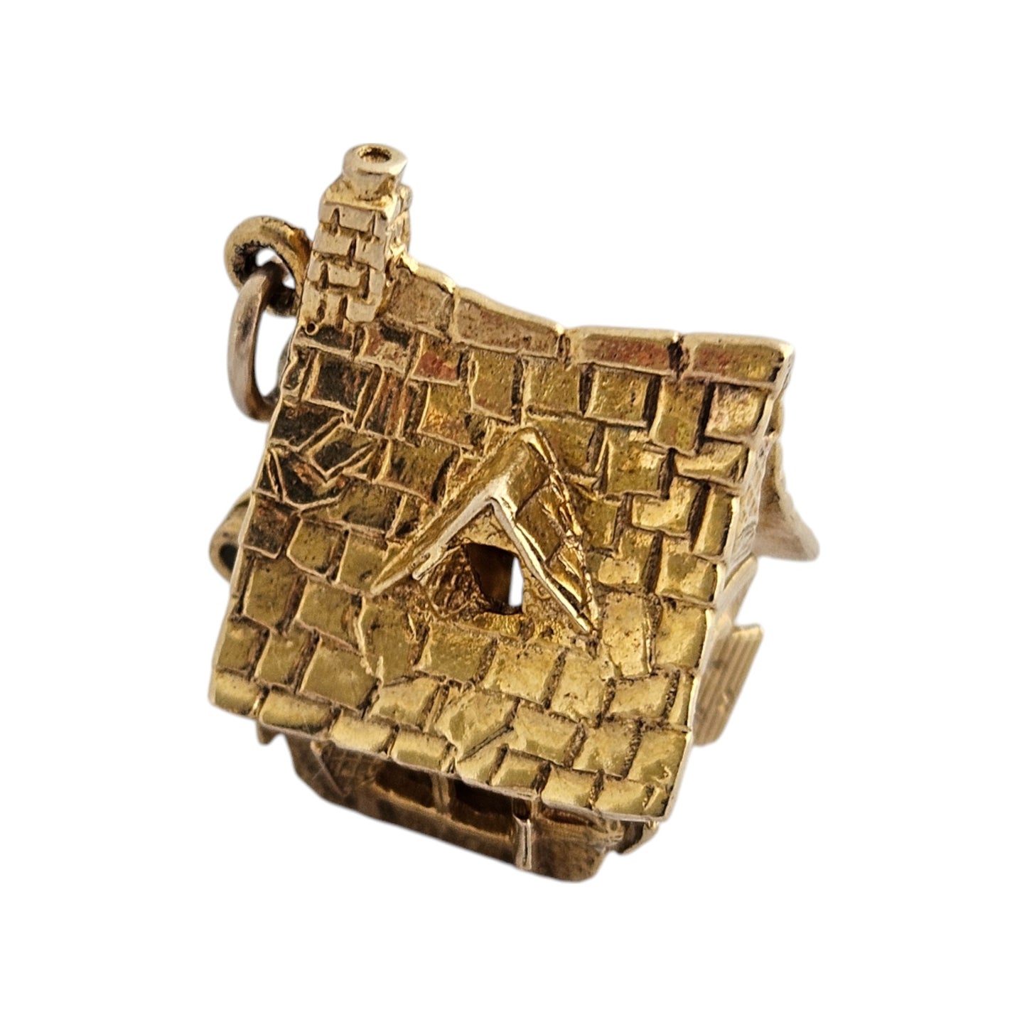 Unusual 9ct 375 Yellow Gold Haunted House Opening Charm 1971 L 1.9 cm 6.2 g