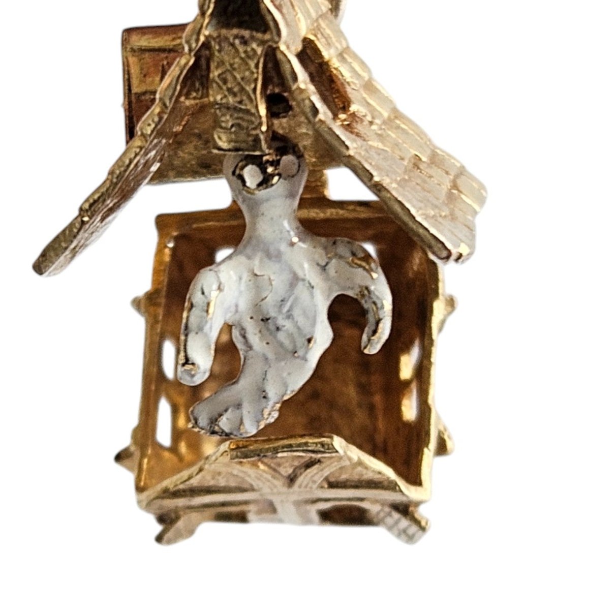 Unusual 9ct 375 Yellow Gold Haunted House Opening Charm 1971 L 1.9 cm 6.2 g