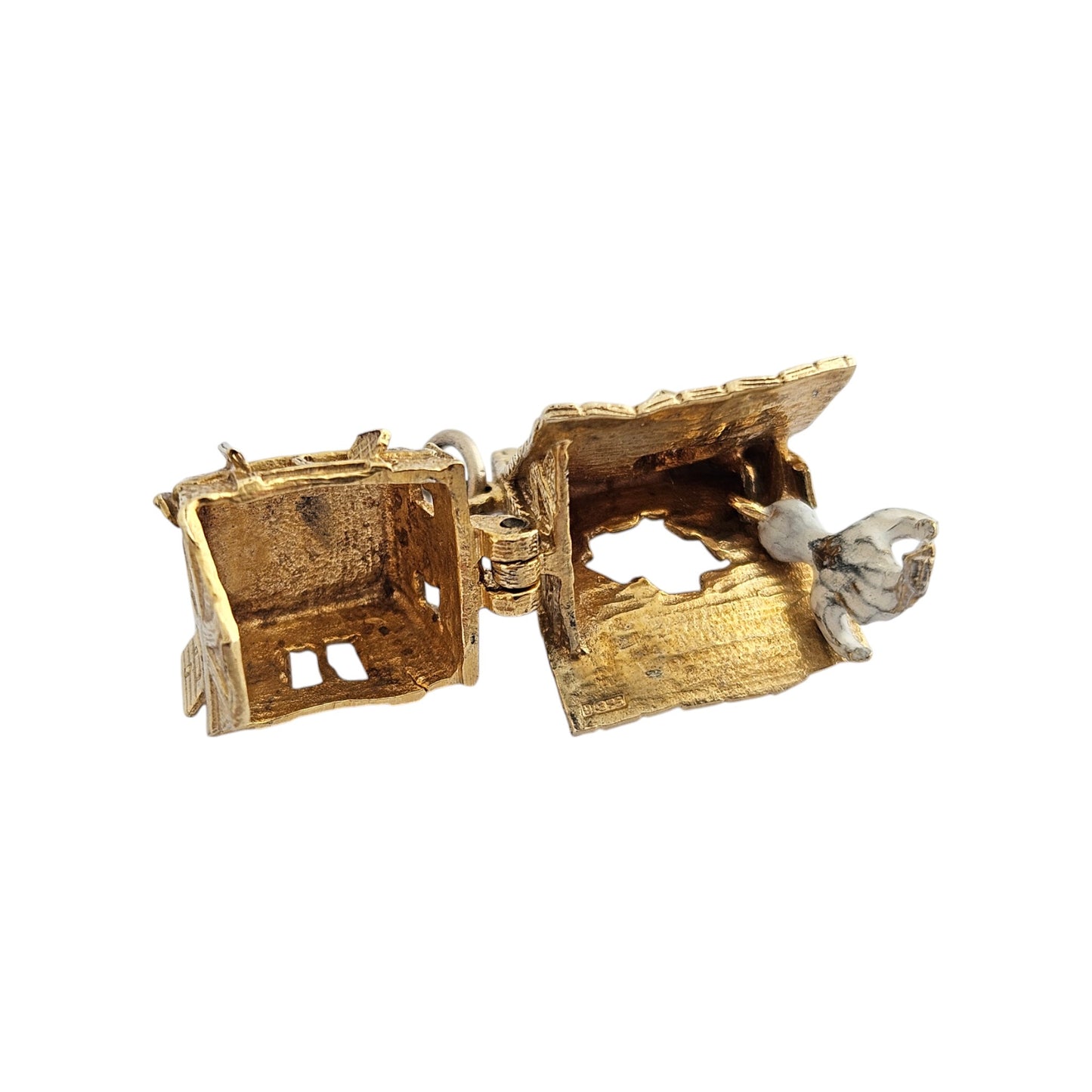 Unusual 9ct 375 Yellow Gold Haunted House Opening Charm 1971 L 1.9 cm 6.2 g