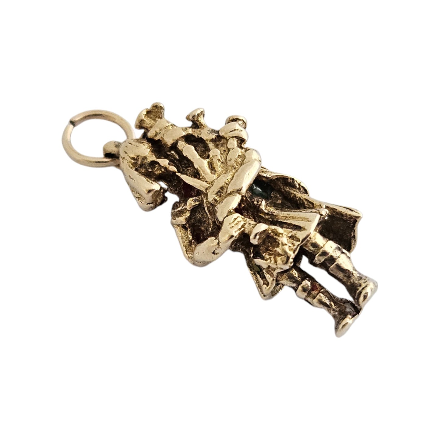 9ct 375 Yellow Gold Highland Bagpiper Charm 1957 L 1.9 cm 2.8 g