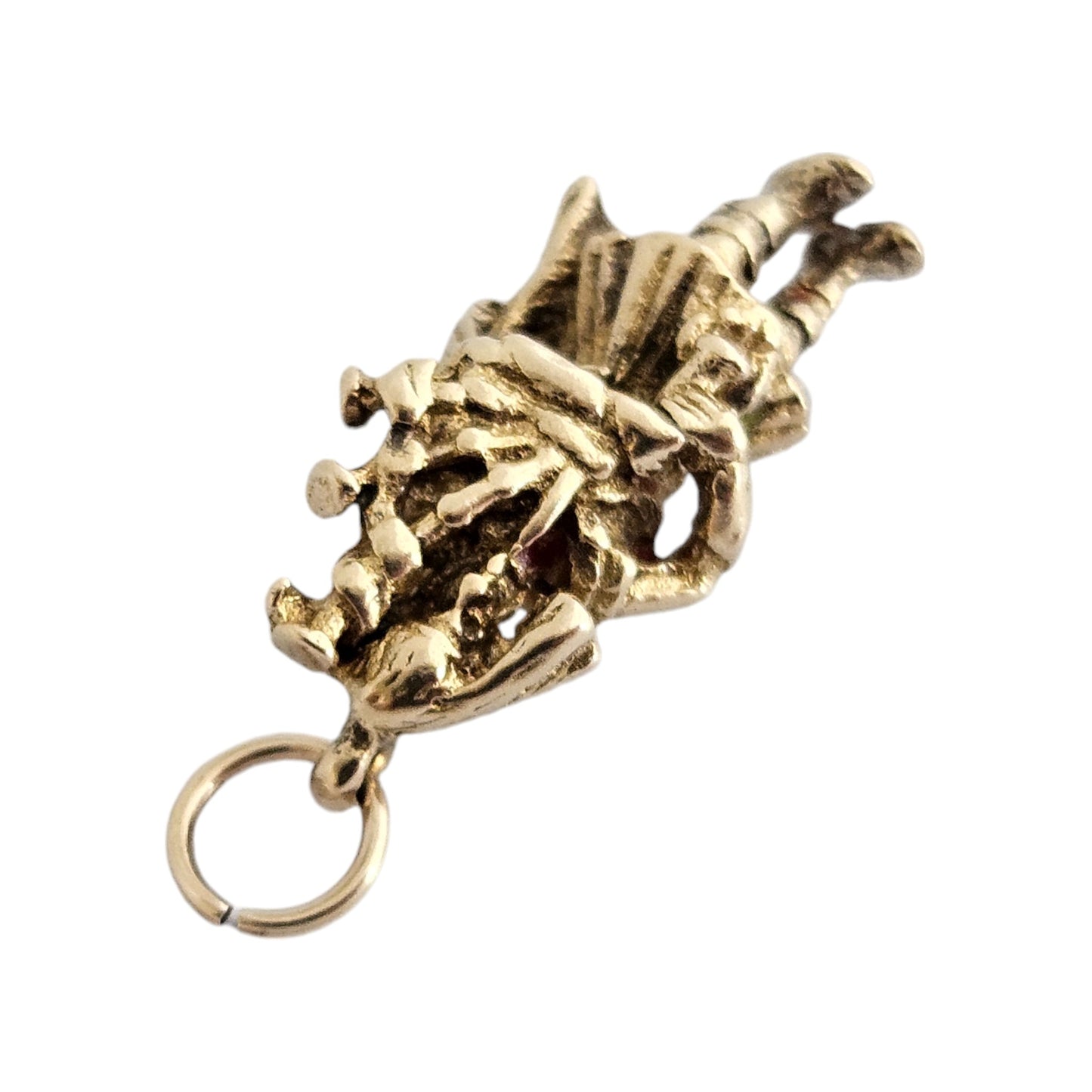 9ct 375 Yellow Gold Highland Bagpiper Charm 1957 L 1.9 cm 2.8 g