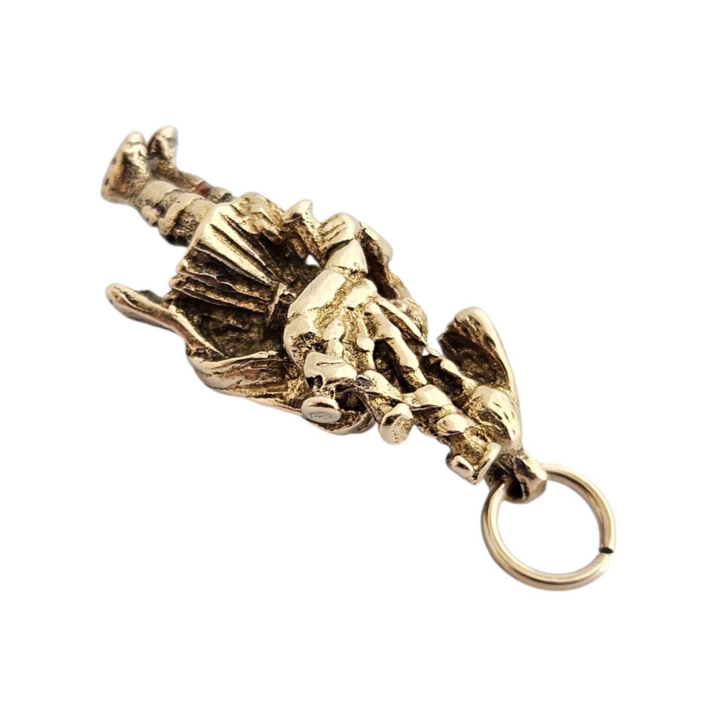 9ct 375 Yellow Gold Highland Bagpiper Charm 1957 L 1.9 cm 2.8 g