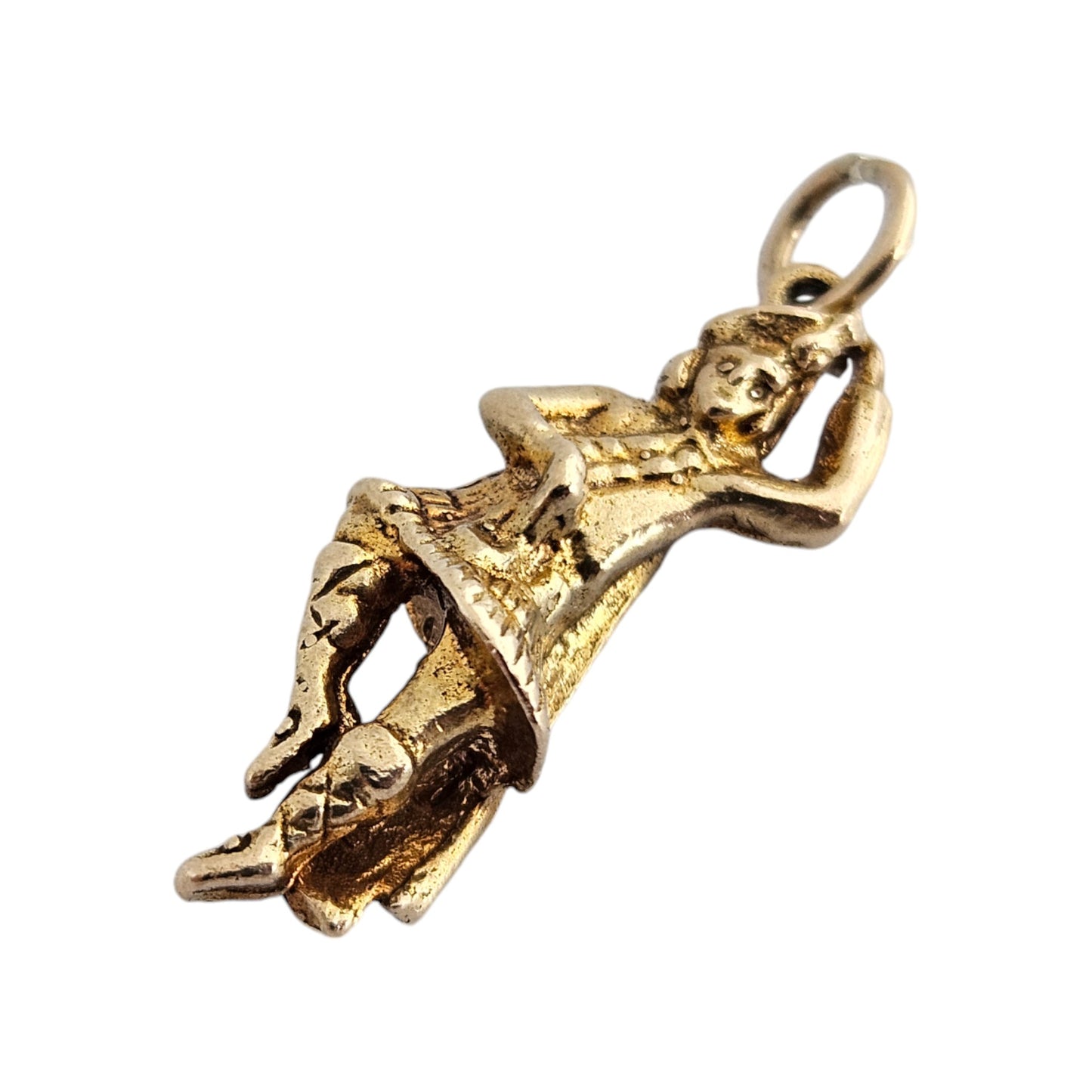 Scottish 9ct 375 Yellow Gold Highland Dancer Charm c.1960's L 2.2 cm 2.6 g.