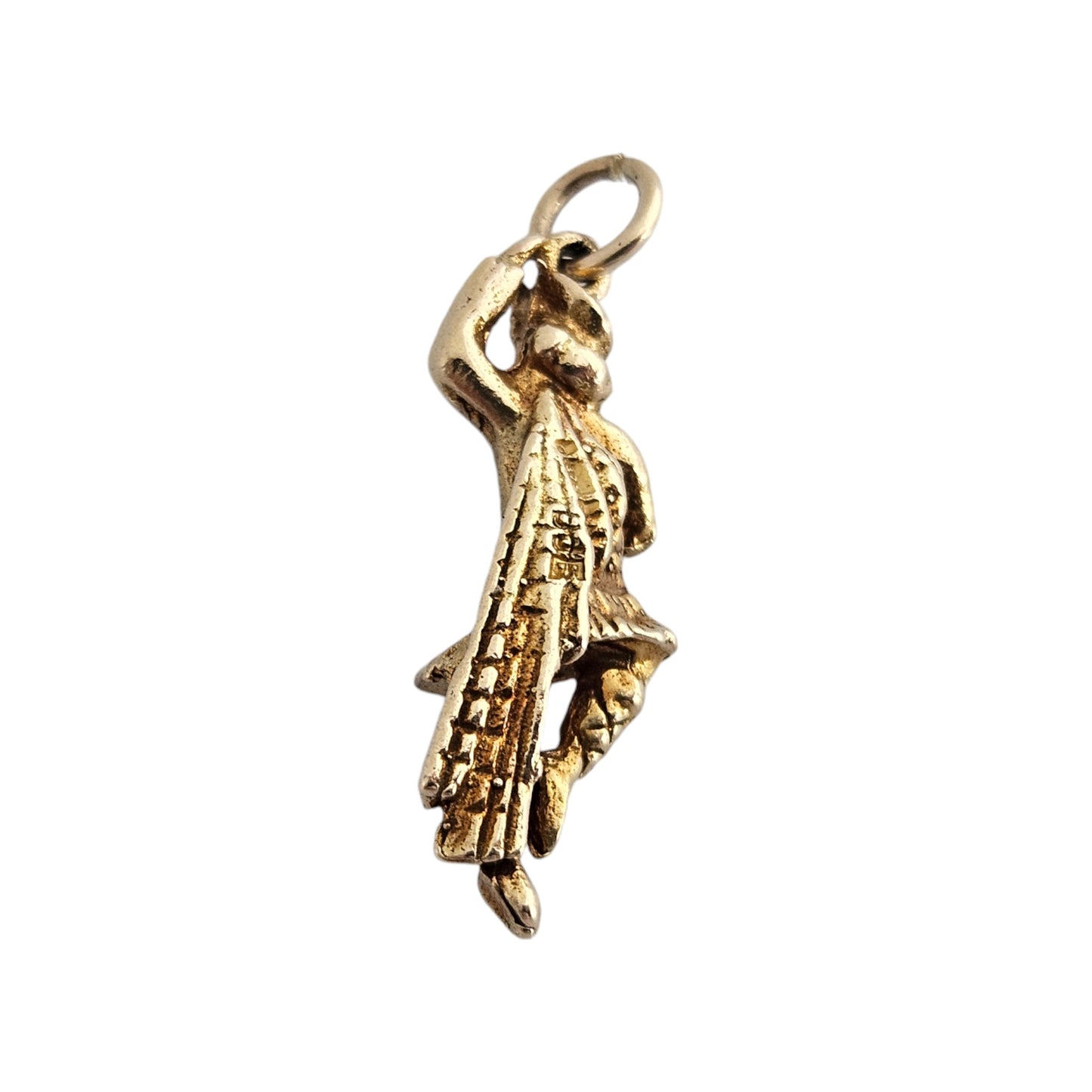 Scottish 9ct 375 Yellow Gold Highland Dancer Charm c.1960's L 2.2 cm 2.6 g.
