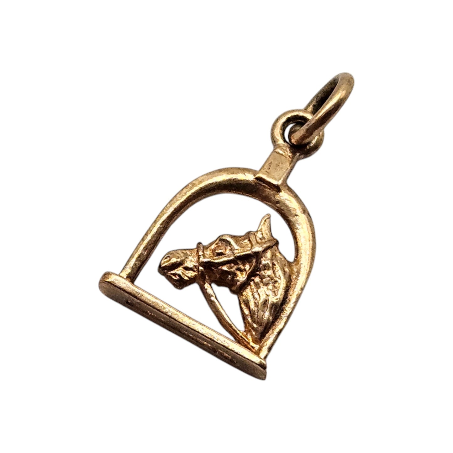 9ct 375 Yellow Gold Horse's Head Charm 1967 L 1.1 cm 1.1 g.