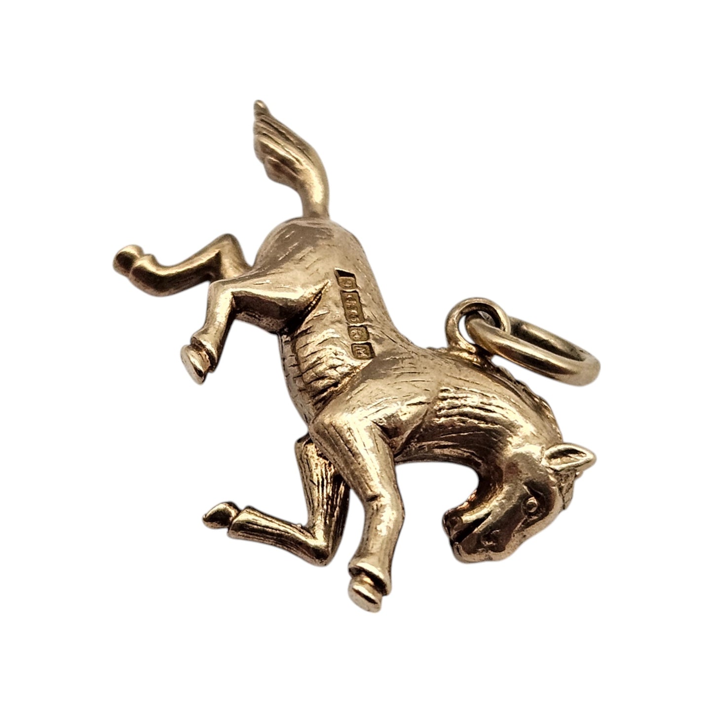 9ct 375 Yellow Gold Horse Charm 1961 L 2.2 cm 2.7 g.