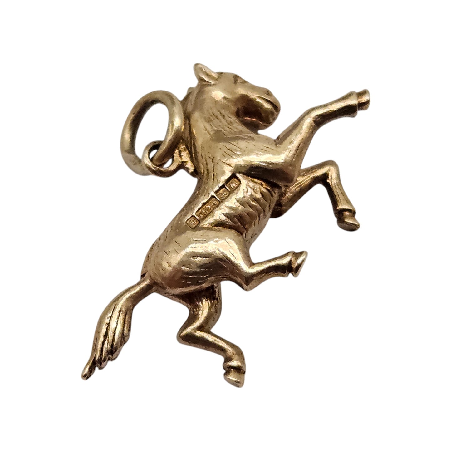 9ct 375 Yellow Gold Horse Charm 1961 L 2.2 cm 2.7 g.