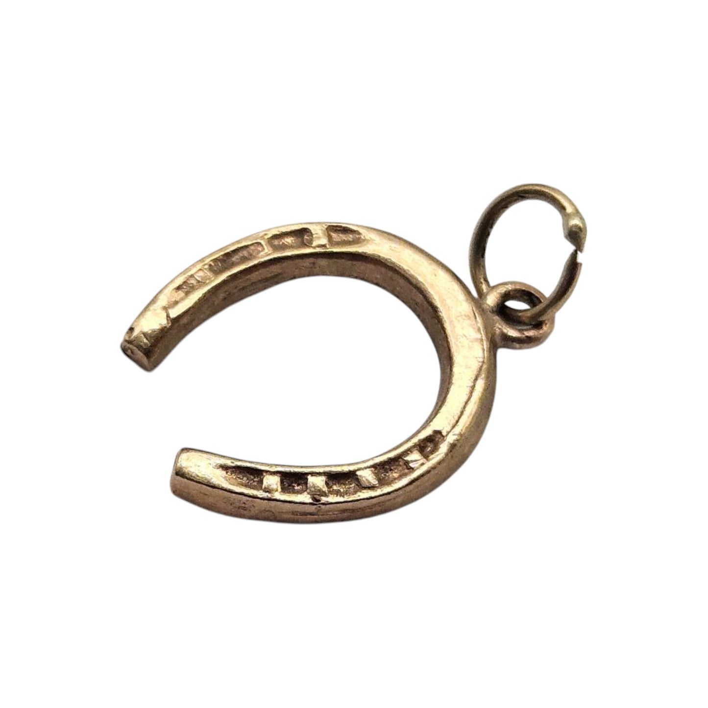 9ct 375 Yellow Gold Horseshoe Charm c.1960's L 1.1 cm 0.6 g.