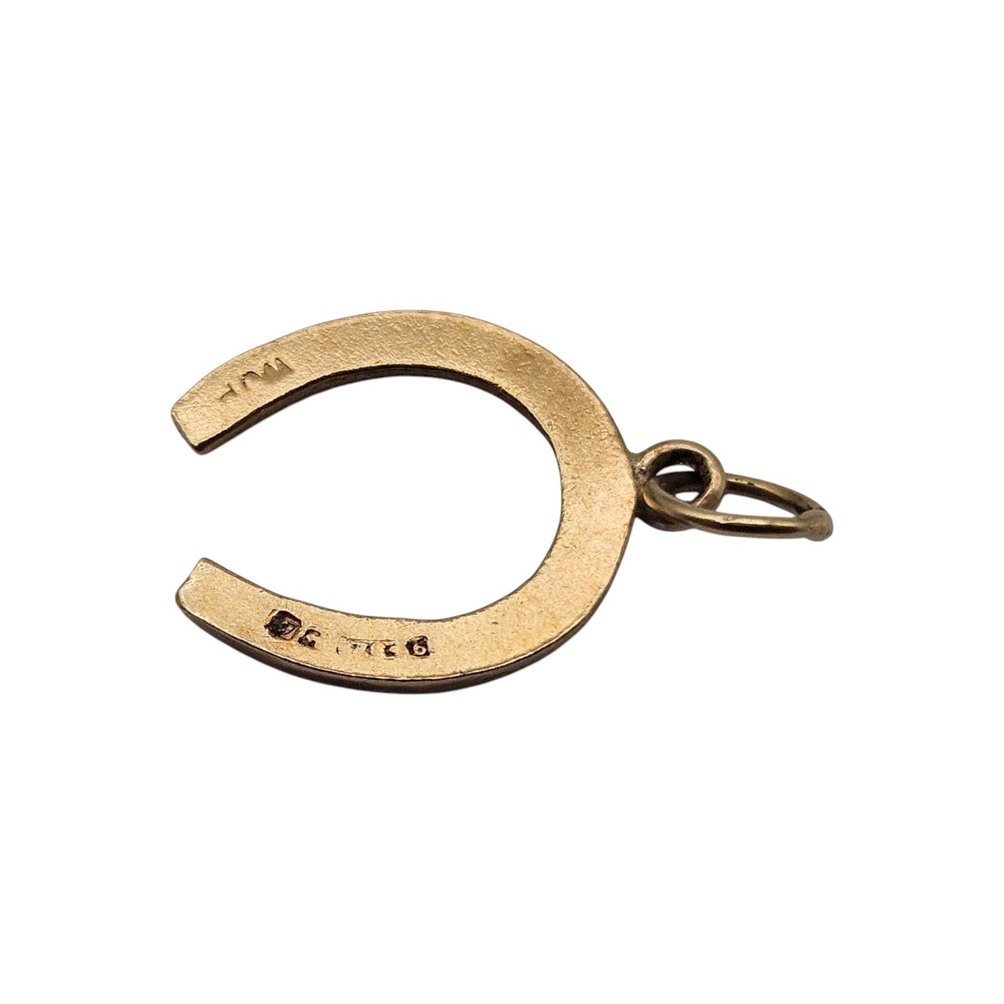 9ct 375 Yellow Gold Horseshoe Charm c.1960's L 1.1 cm 0.6 g.