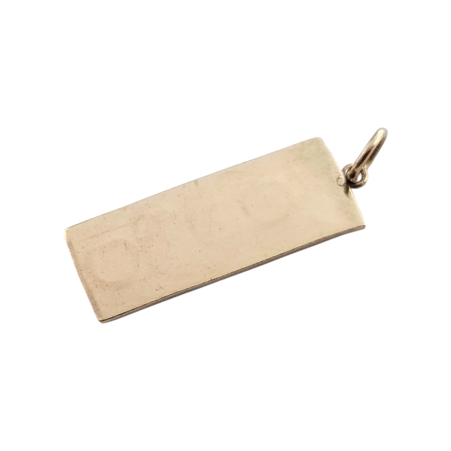 9ct 375 Yellow Gold Ingot Charm 1985 L 2.2 cm 1.9 g.