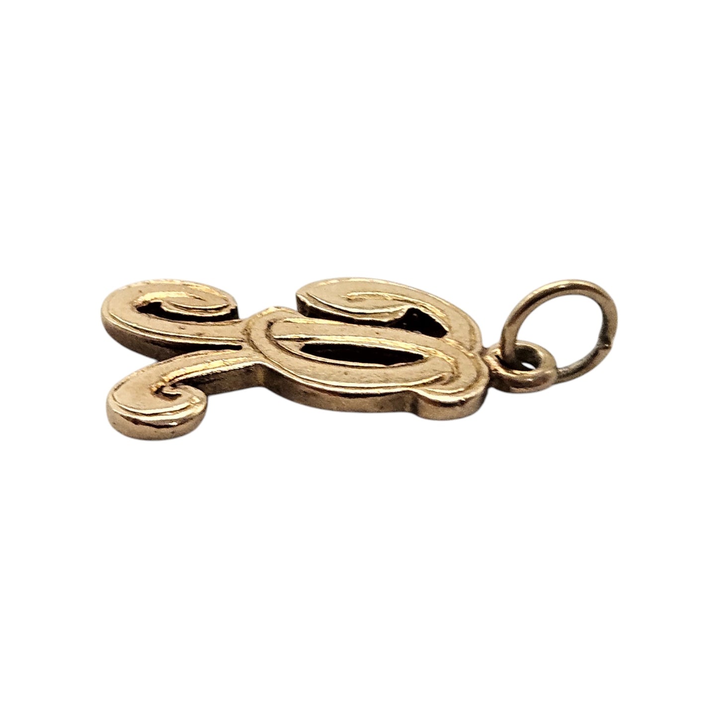 Irish 9ct 375 Yellow Gold Initial R Charm c.1966 L 1.5 cm 1.3 g.
