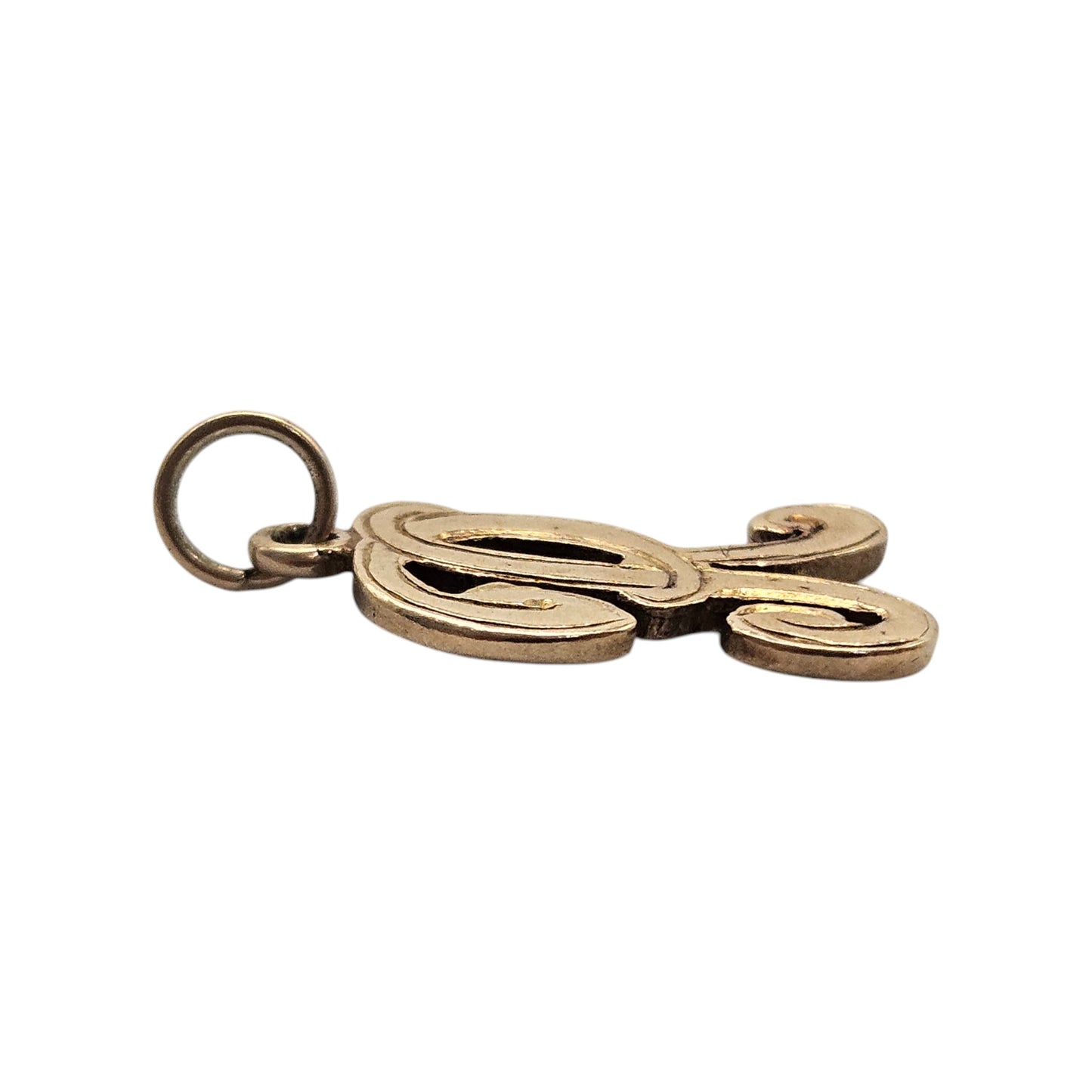 Irish 9ct 375 Yellow Gold Initial R Charm c.1966 L 1.5 cm 1.3 g.