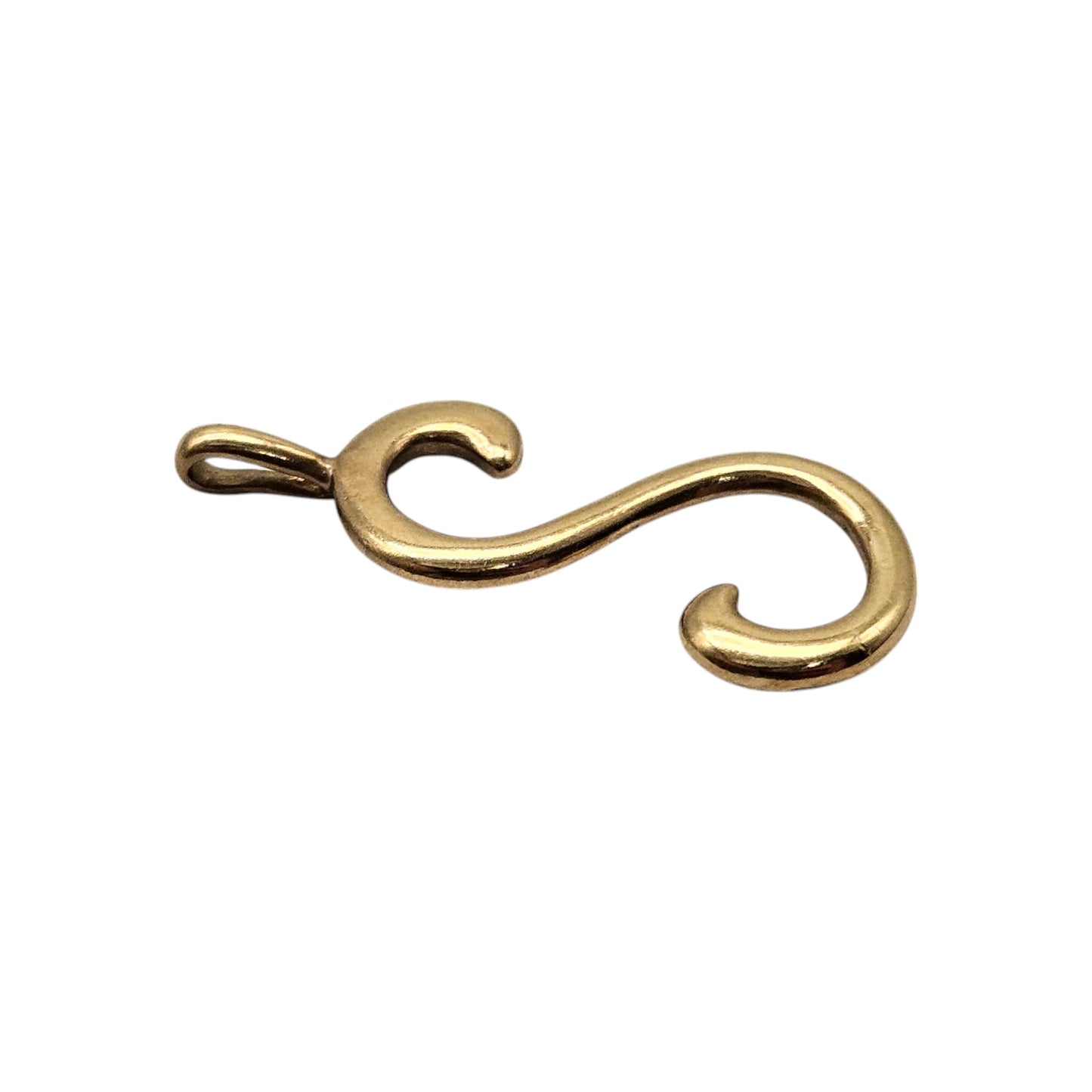 9ct Yellow Gold Intial "S" Letter Pendant L 2.7 cm 1.0 g.