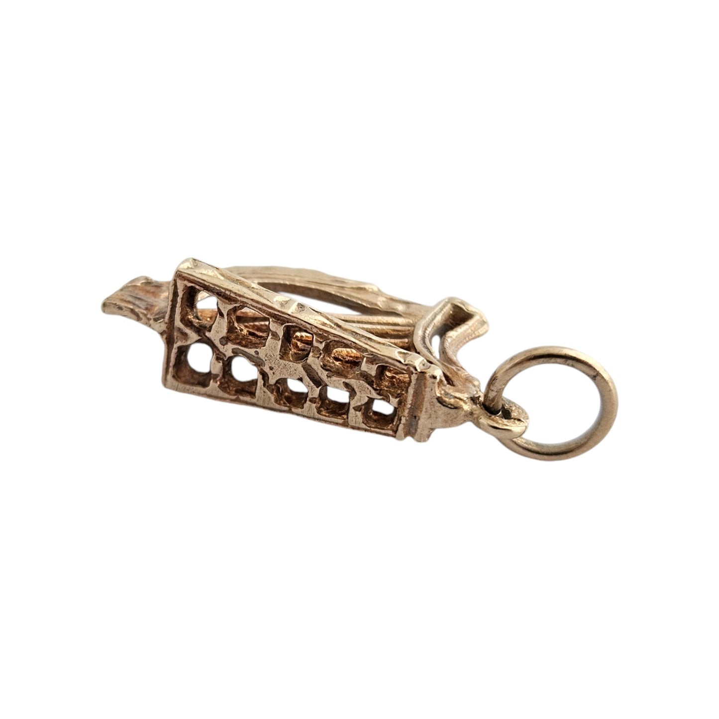 Irish 9ct 375 Yellow Gold Harp Charm c.1960's L 1.9 cm 2.0 g