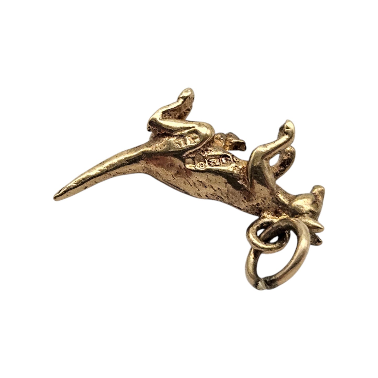 9ct 375 Yellow Gold Kangaroo & Joey Charm 1960 L 1.4 cm 1.1 g.