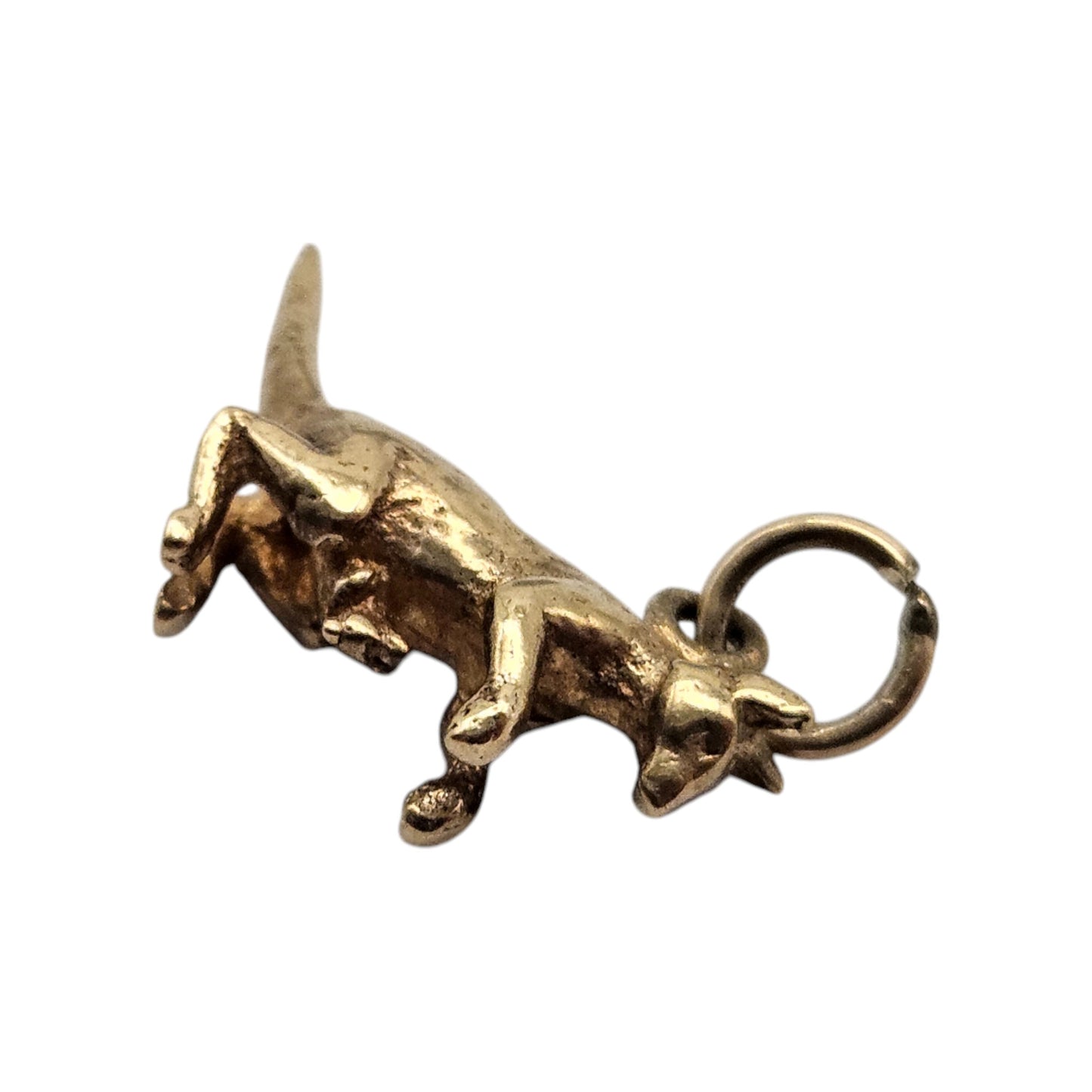 9ct 375 Yellow Gold Kangaroo & Joey Charm 1960 L 1.4 cm 1.1 g.