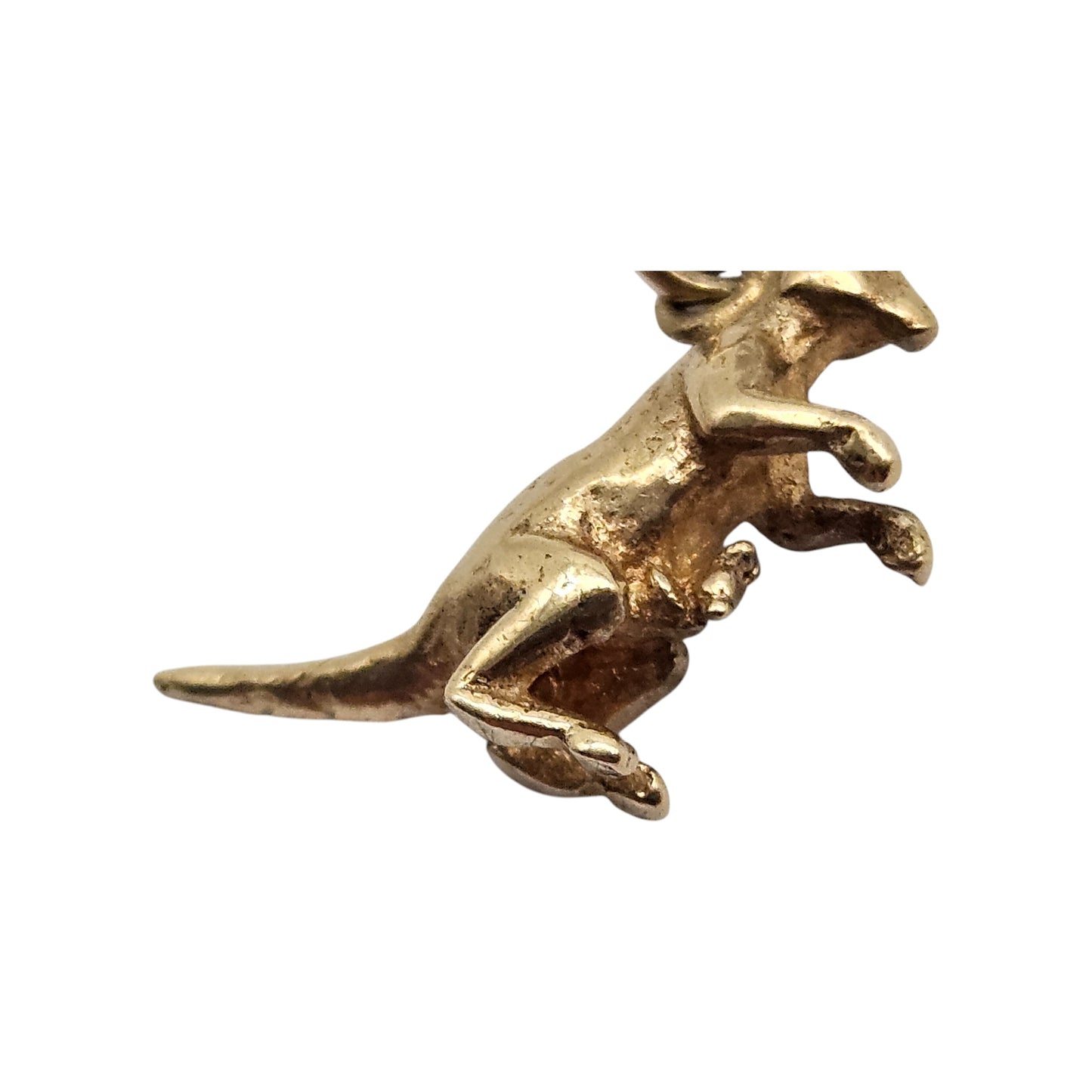 9ct 375 Yellow Gold Kangaroo & Joey Charm 1960 L 1.4 cm 1.1 g.
