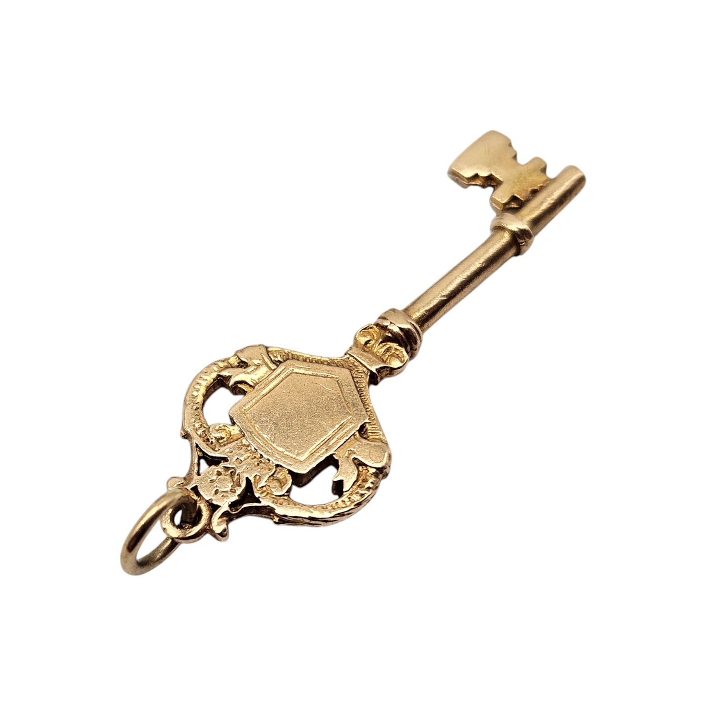 9ct 375 Yellow Gold Key Charm 1970 L 3.2 cm 2.7 g.