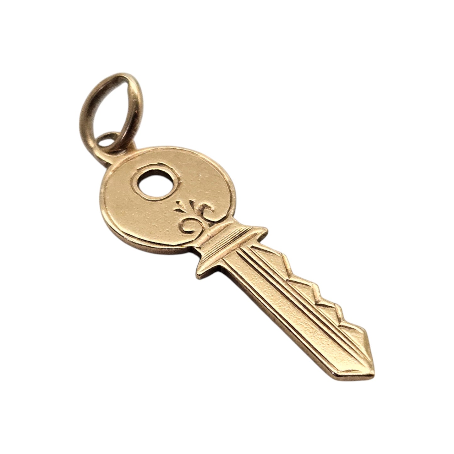Chester 9ct 375 Yellow Gold Key Charm 1952 L 2.2 cm 1.0 g.