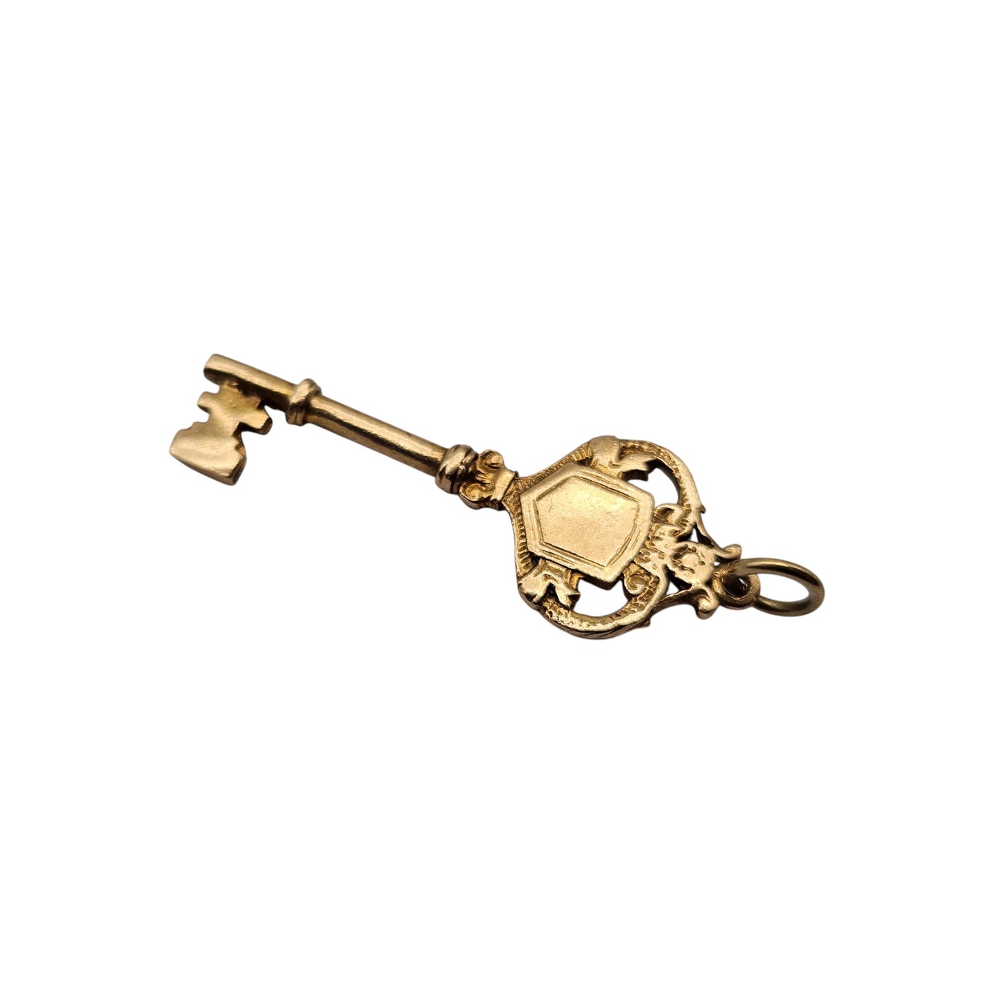 9ct 375 Yellow Gold Key Charm 1970 L 3.2 cm 2.7 g.
