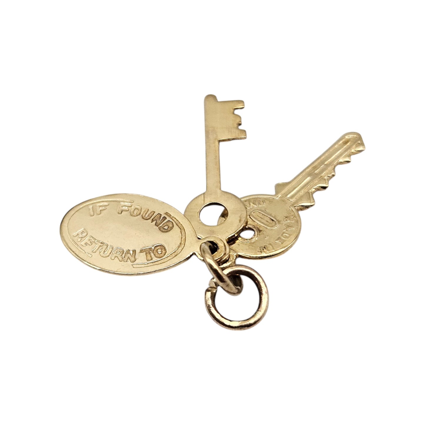 9ct 375 Yellow Gold Bundle Of Keys Charm 1979 L 1.6 cm 0.9 g.