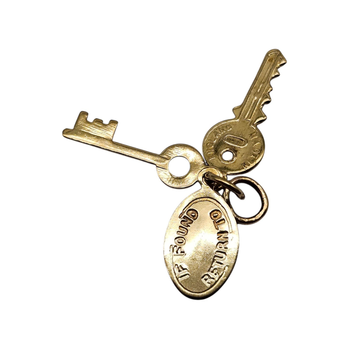 9ct 375 Yellow Gold Bundle Of Keys Charm 1979 L 1.6 cm 0.9 g.