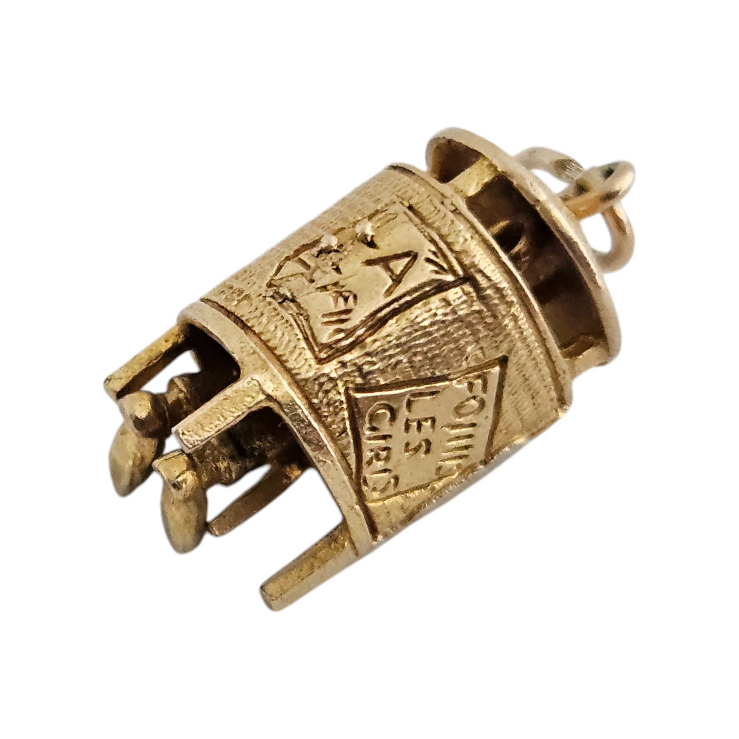 9ct 375 Yellow Gold La Bog Articulated Charm 1963 L 1.8 cm 2.9 g.