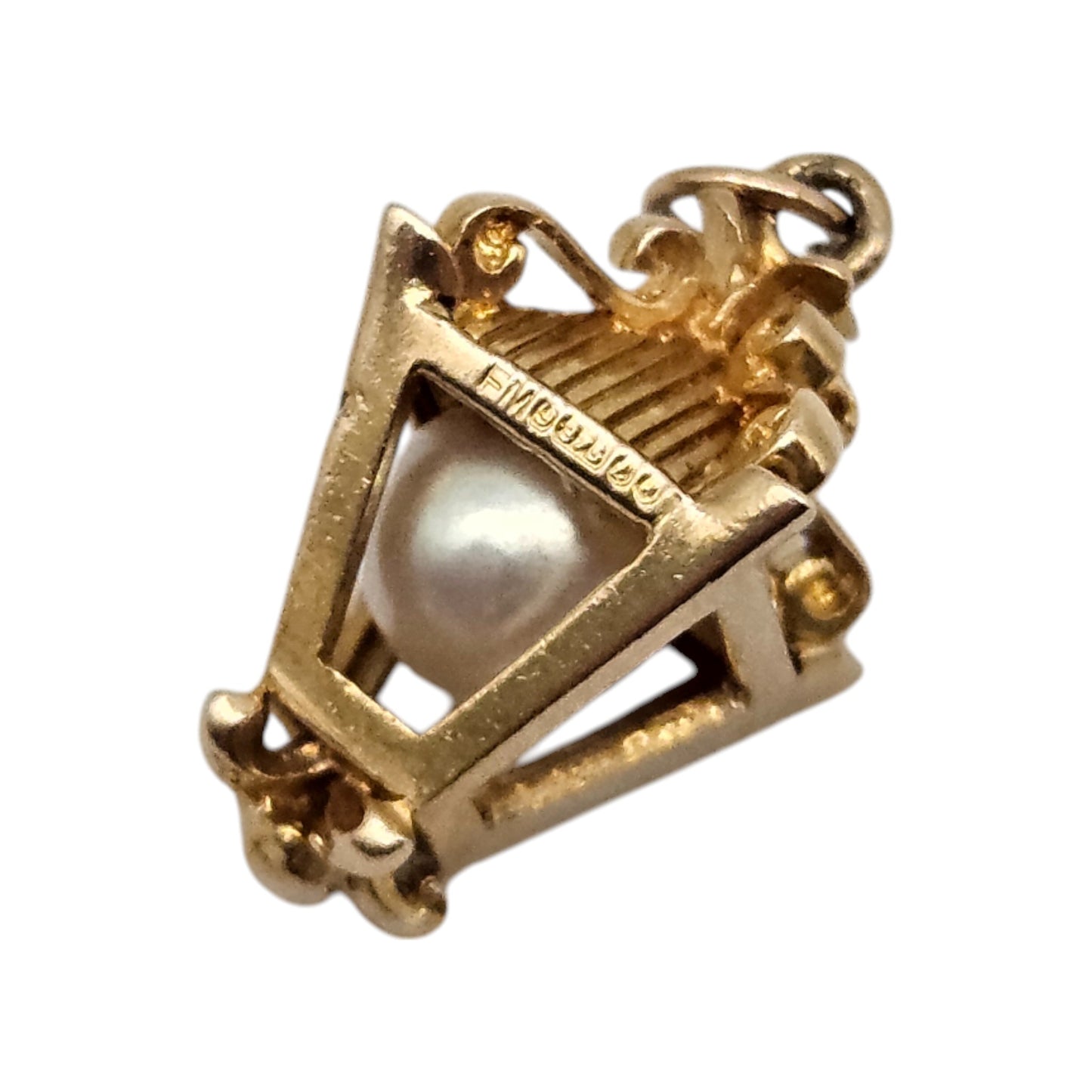 9ct 375 Yellow Gold Lantern Charm 1961 L 1.8 cm 3.5 g.