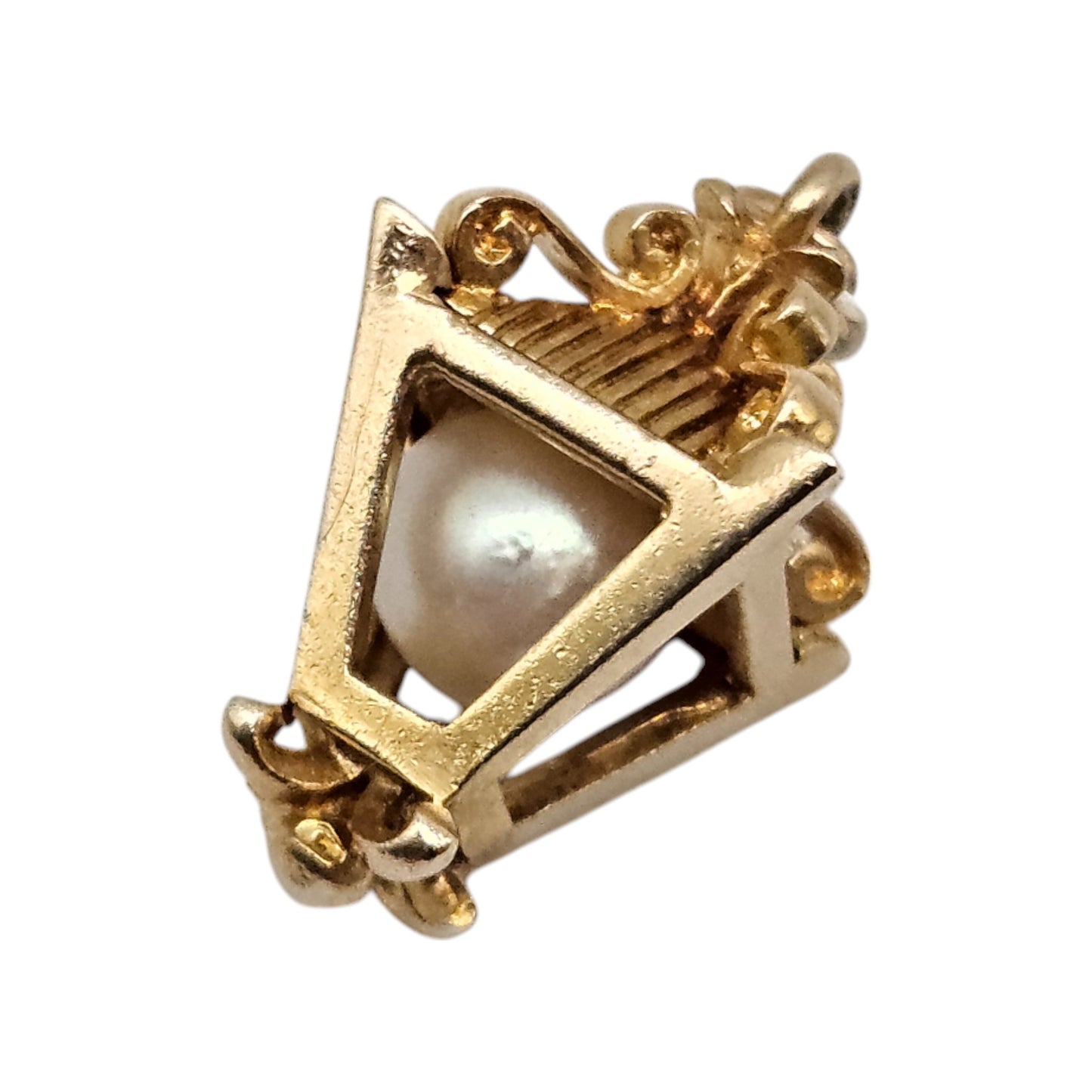 9ct 375 Yellow Gold Lantern Charm 1961 L 1.8 cm 3.5 g.