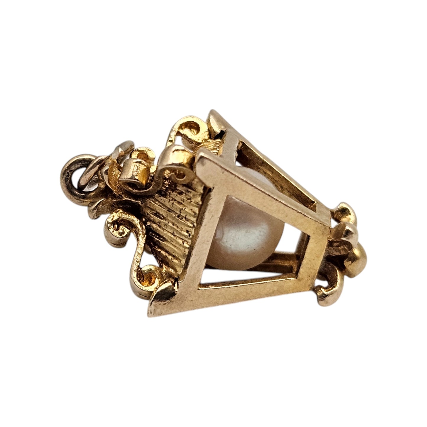 9ct 375 Yellow Gold Lantern Charm 1961 L 1.8 cm 3.5 g.