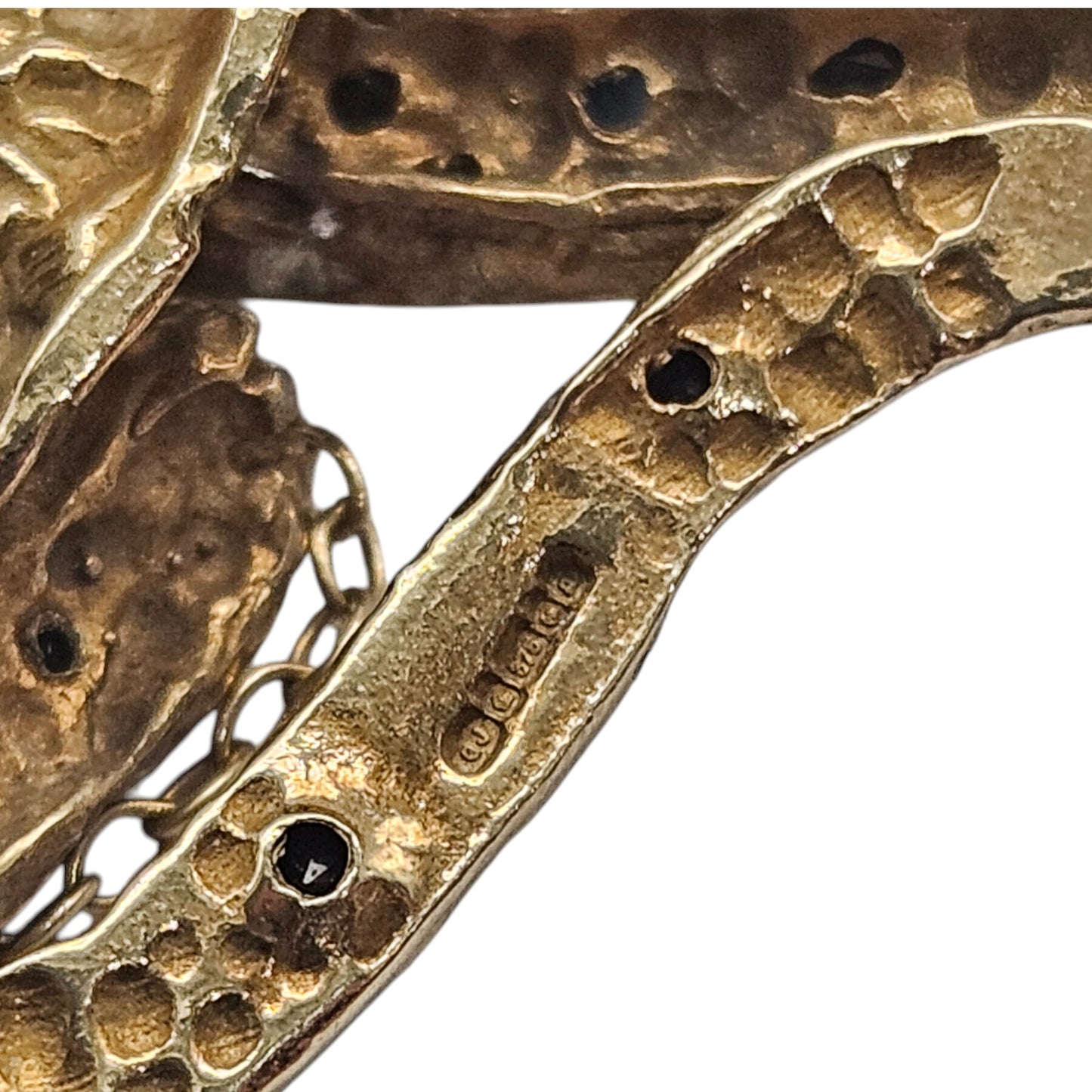 9ct 375 Yellow Gold Leopard Brooch with Gemstones c.1990's 10.6 g
